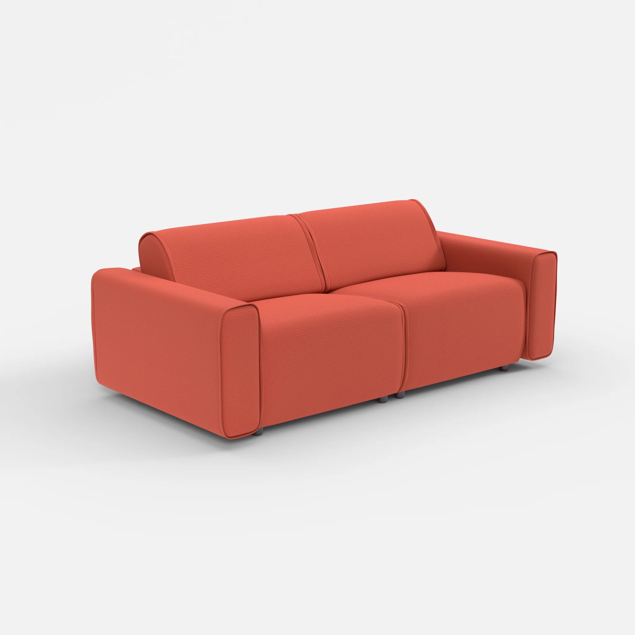 2 Sitzer Sofa Belleform mit breiter Armlehne 2 credolampion in Rot von der Seite