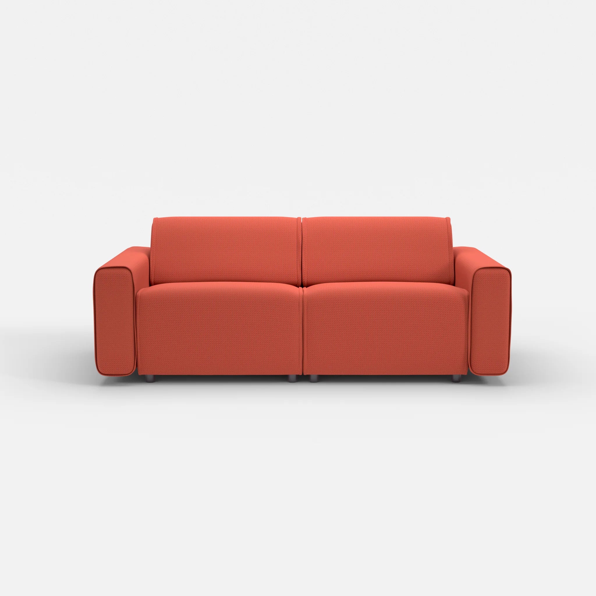 2 Sitzer Sofa Belleform mit breiter Armlehne 2 credolampion in Rot von vorne