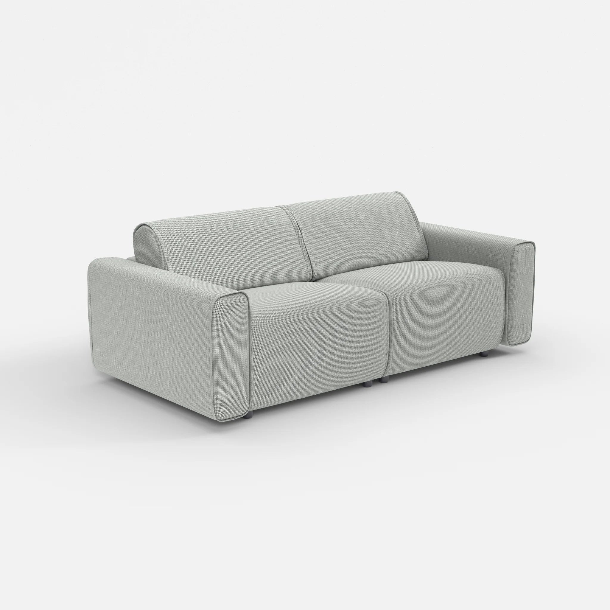 2 Sitzer Sofa Belleform mit breiter Armlehne 2 credopepper in Dunkelgrau von der Seite