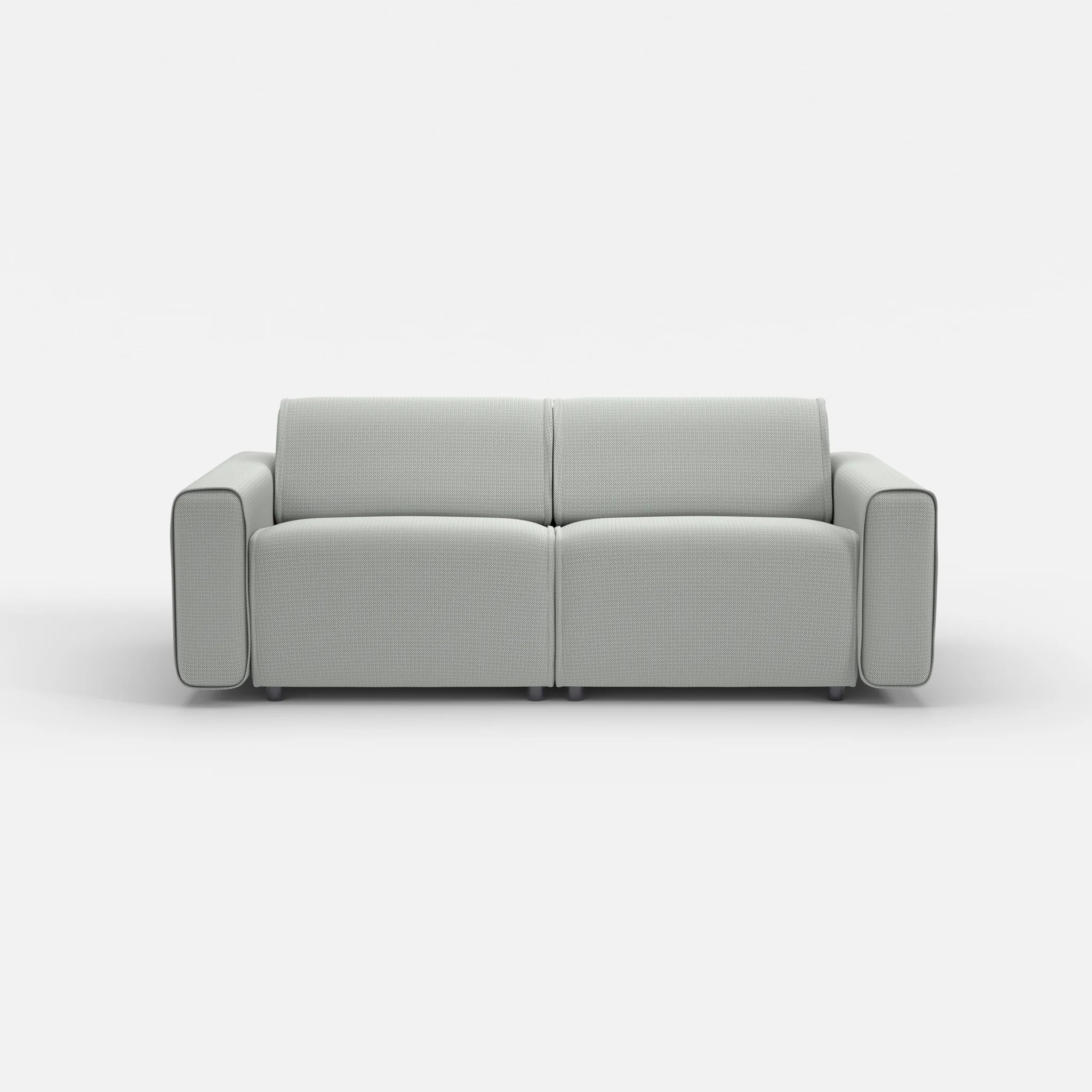 2 Sitzer Sofa Belleform mit breiter Armlehne 2 credopepper in Dunkelgrau von vorne