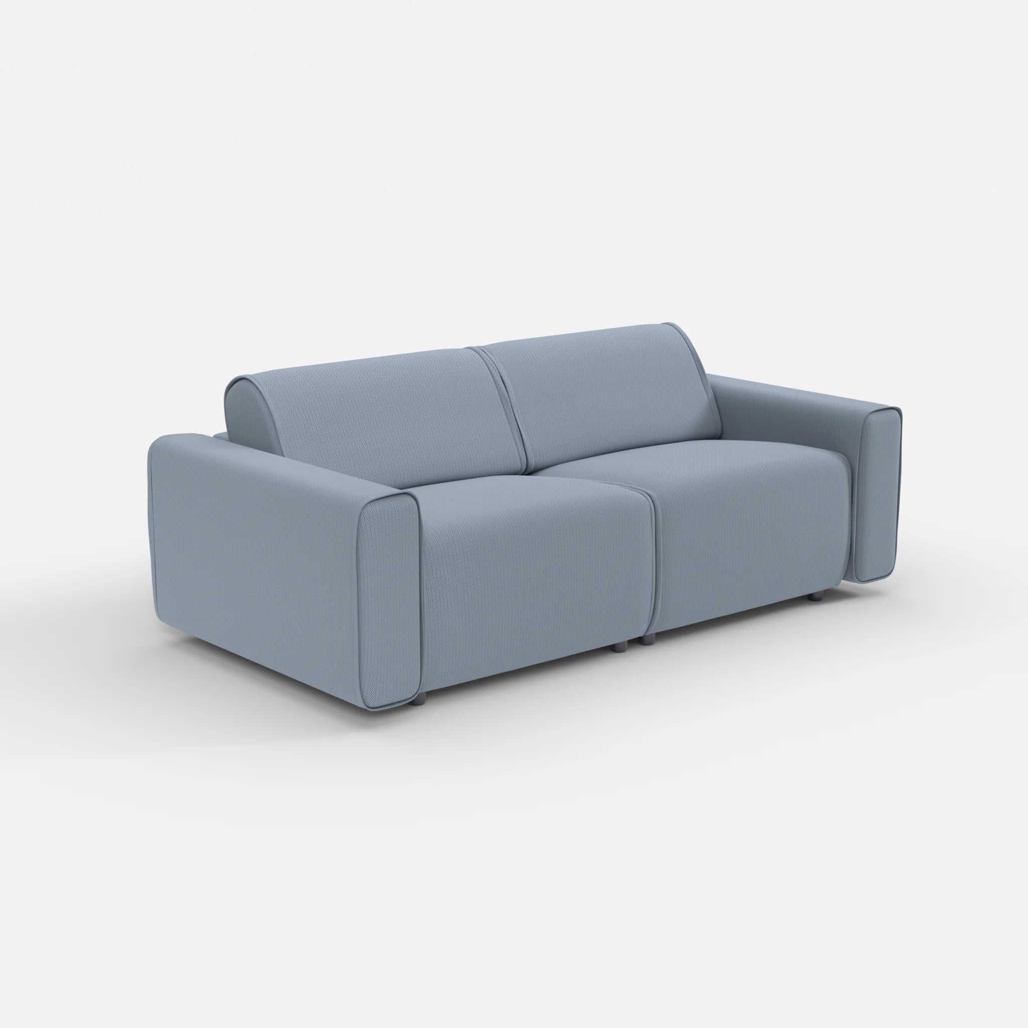 2 Sitzer Sofa Belleform mit breiter Armlehne 2 credosea in Blau von der Seite