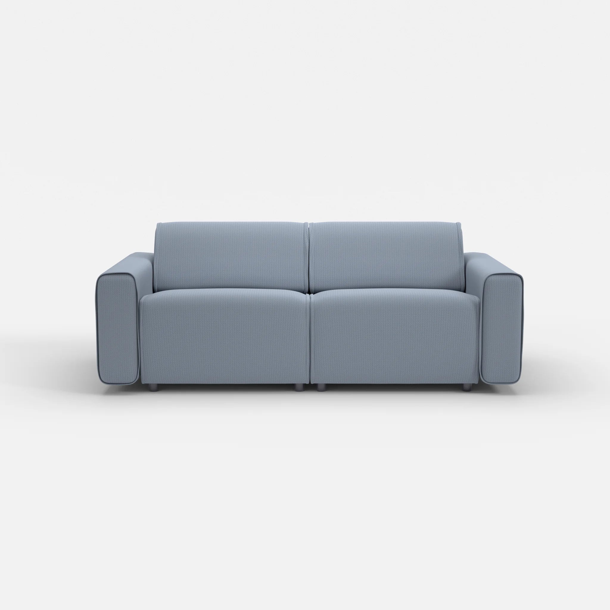 2 Sitzer Sofa Belleform mit breiter Armlehne 2 credosea in Blau von vorne