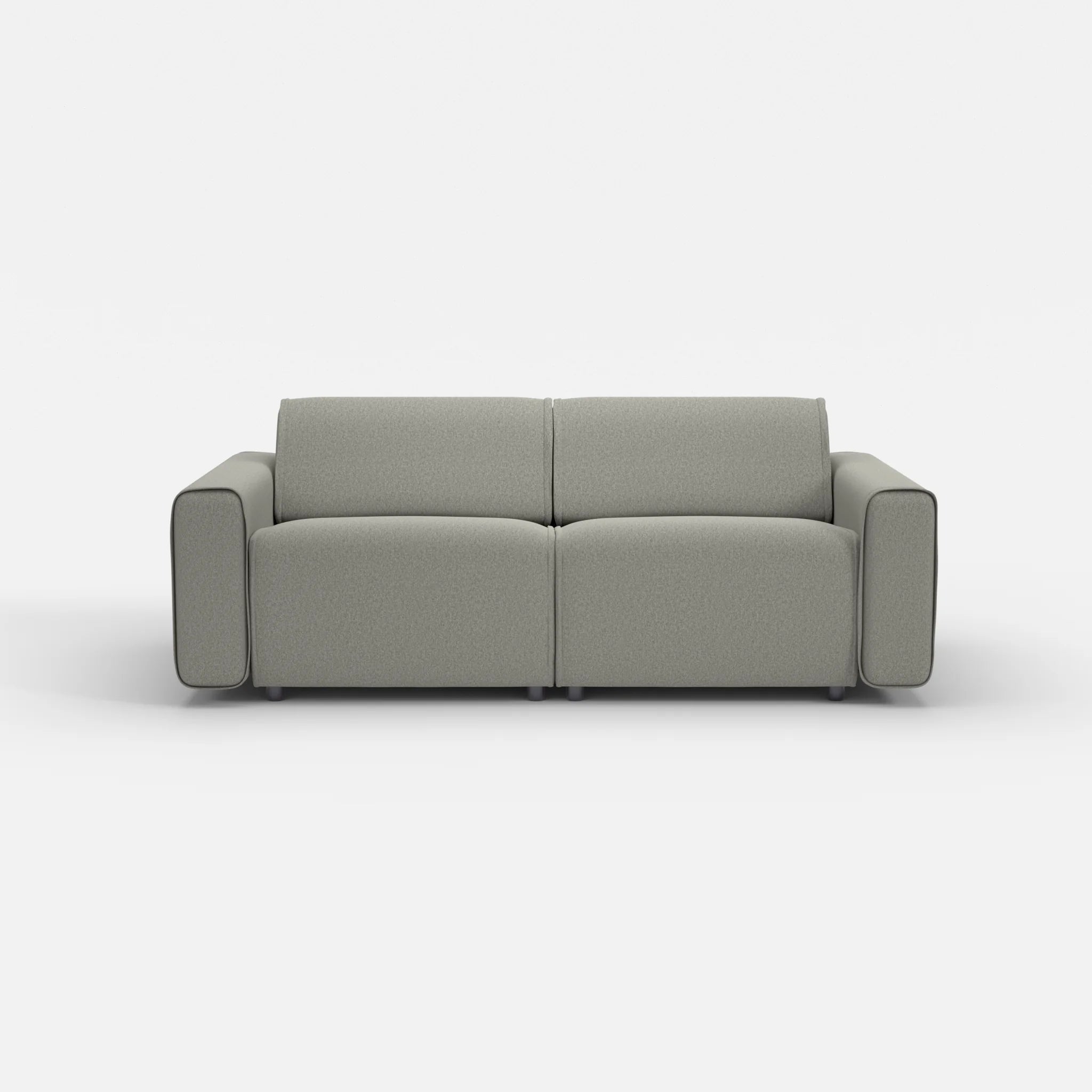 2 Sitzer Sofa Belleform mit breiter Armlehne 2 dama0003 in Mittelgrau von vorne