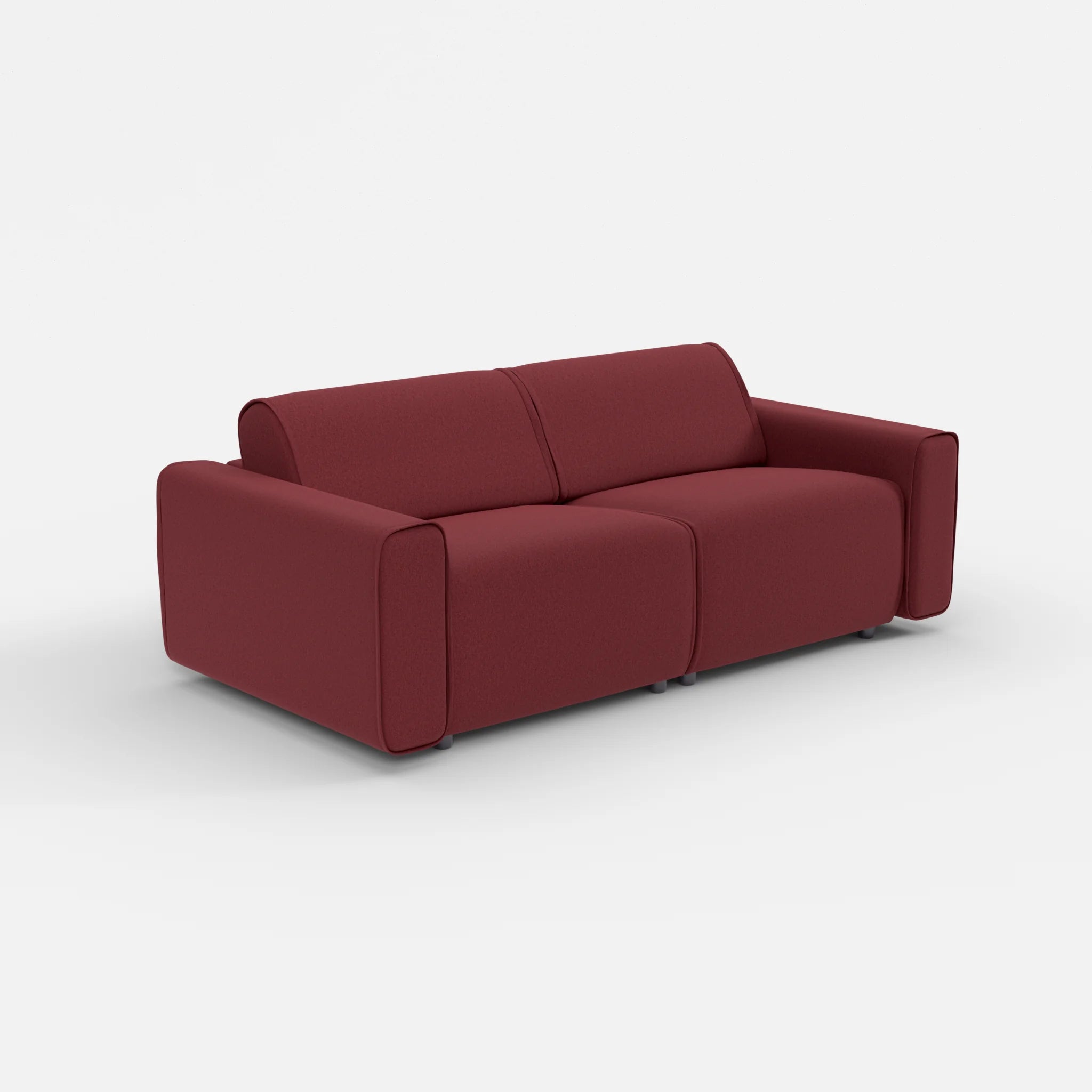 2 Sitzer Sofa Belleform mit breiter Armlehne 2 dama0034 in Bordeaux von der Seite