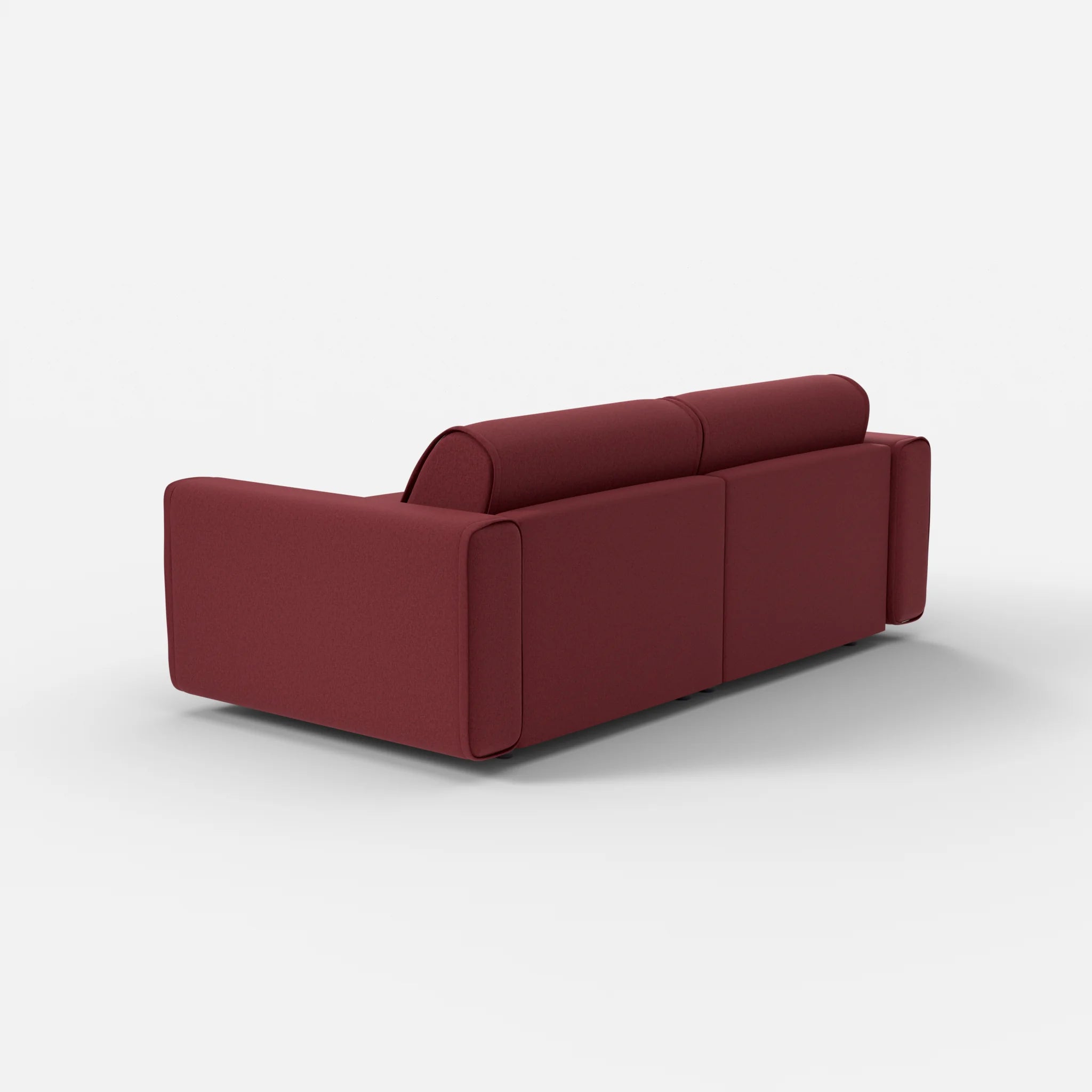 2 Sitzer Sofa Belleform mit breiter Armlehne 2 dama0034 in Bordeaux von hinten