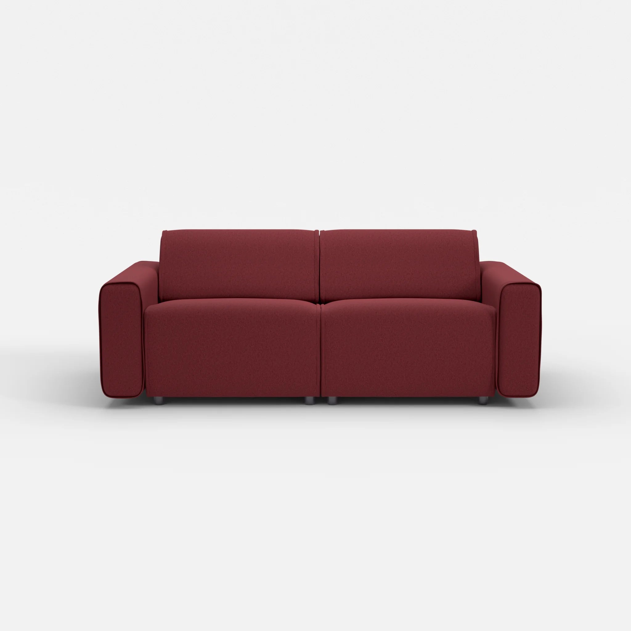 2 Sitzer Sofa Belleform mit breiter Armlehne 2 dama0034 in Bordeaux von vorne