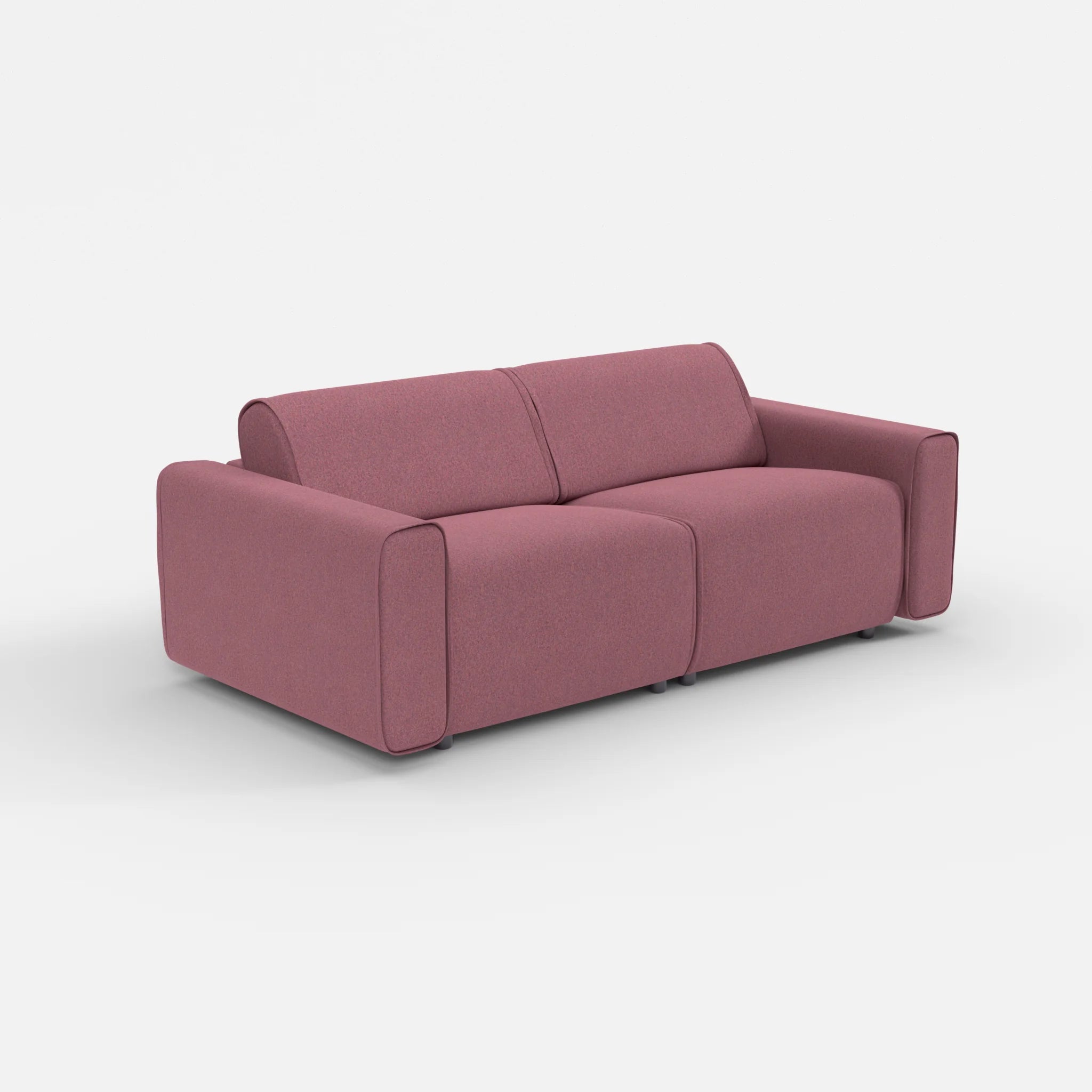 2 Sitzer Sofa Belleform mit breiter Armlehne 2 dama0041 in Violett von der Seite