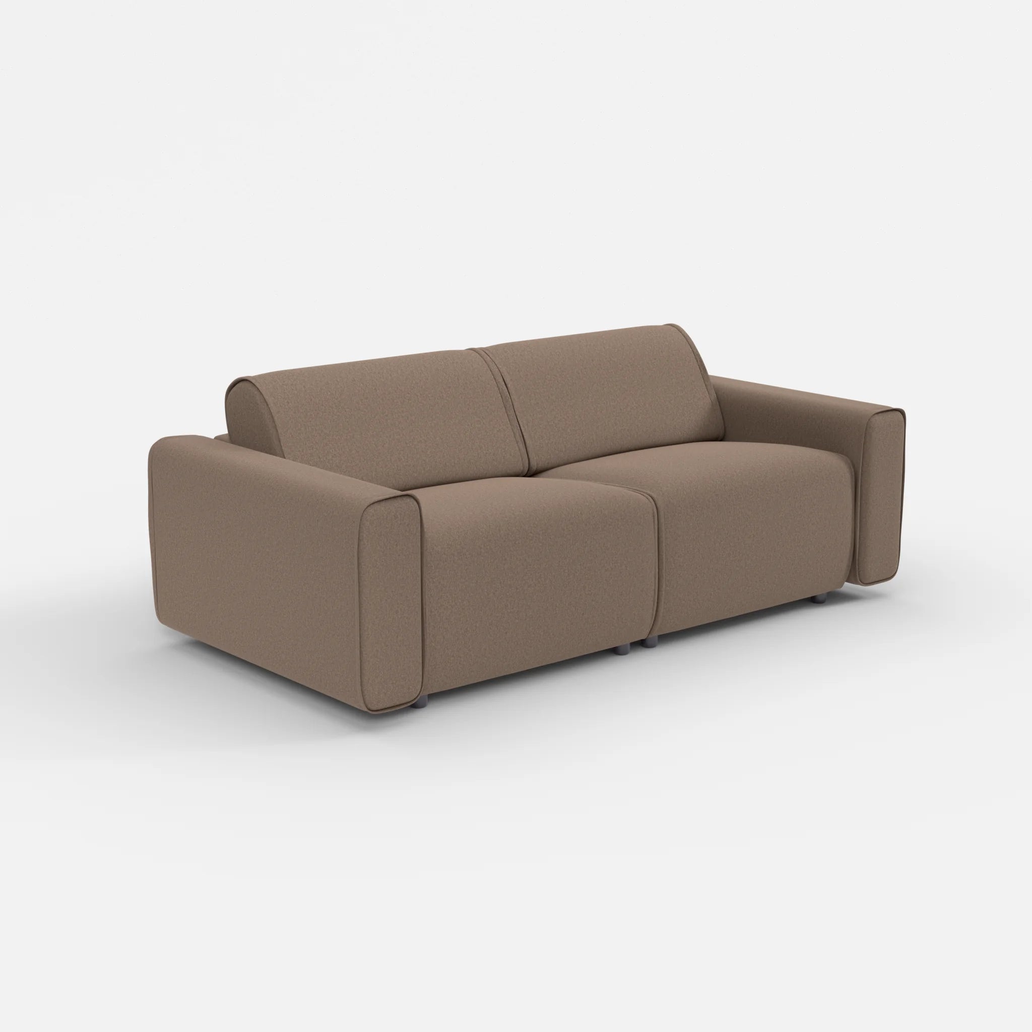 2 Sitzer Sofa Belleform mit breiter Armlehne 2 dama0051 in Braun von der Seite