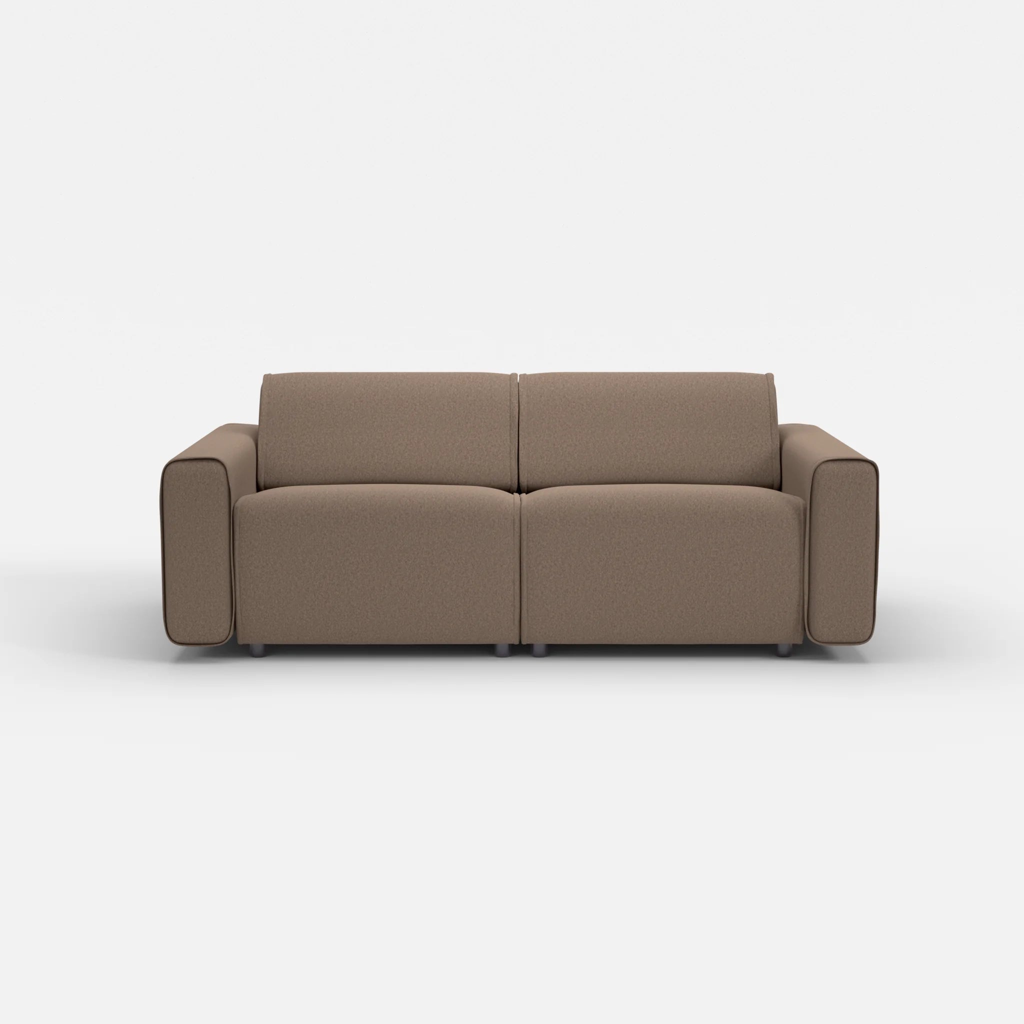 2 Sitzer Sofa Belleform mit breiter Armlehne 2 dama0051 in Braun von vorne