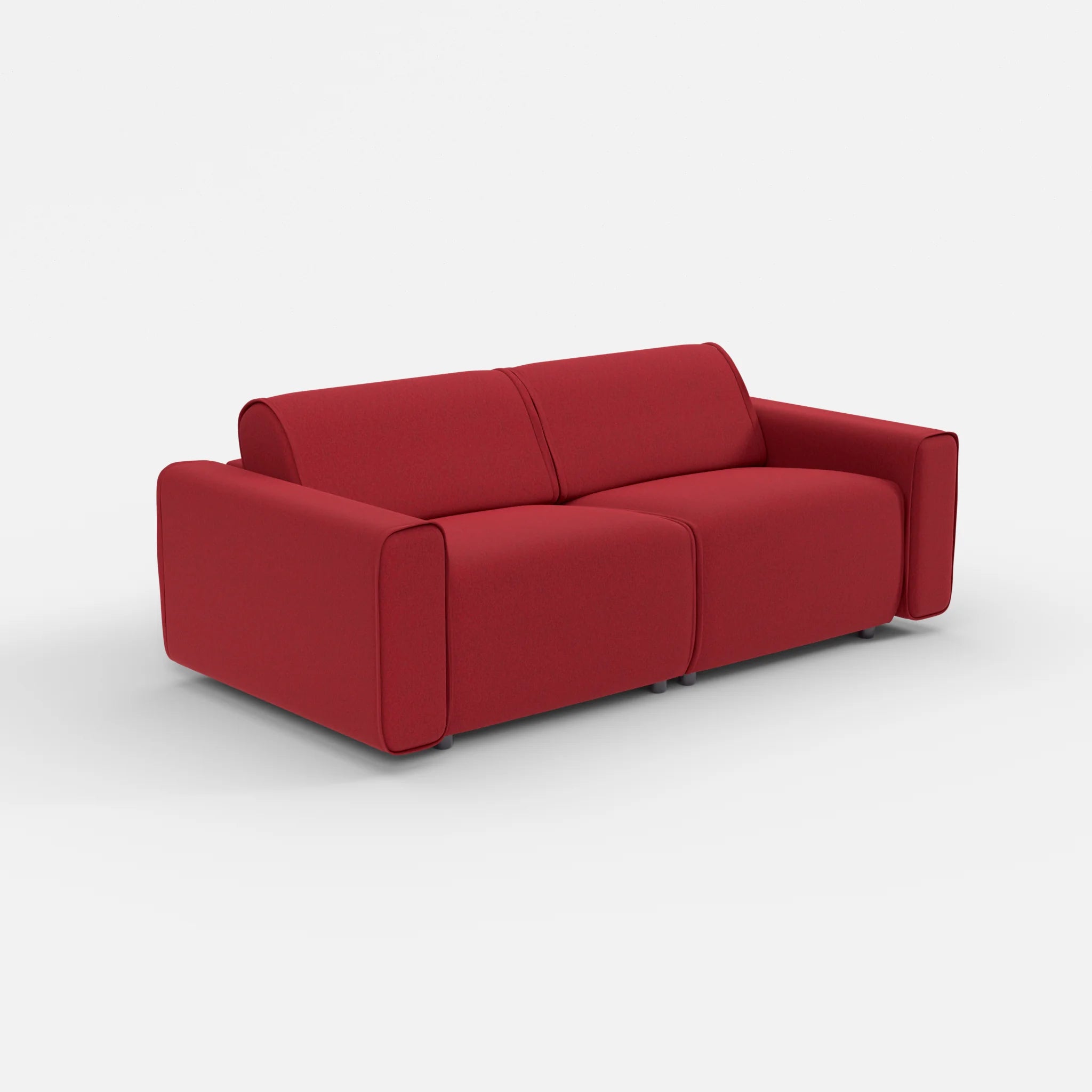 2 Sitzer Sofa Belleform mit breiter Armlehne 2 dama0053 in Rot von der Seite