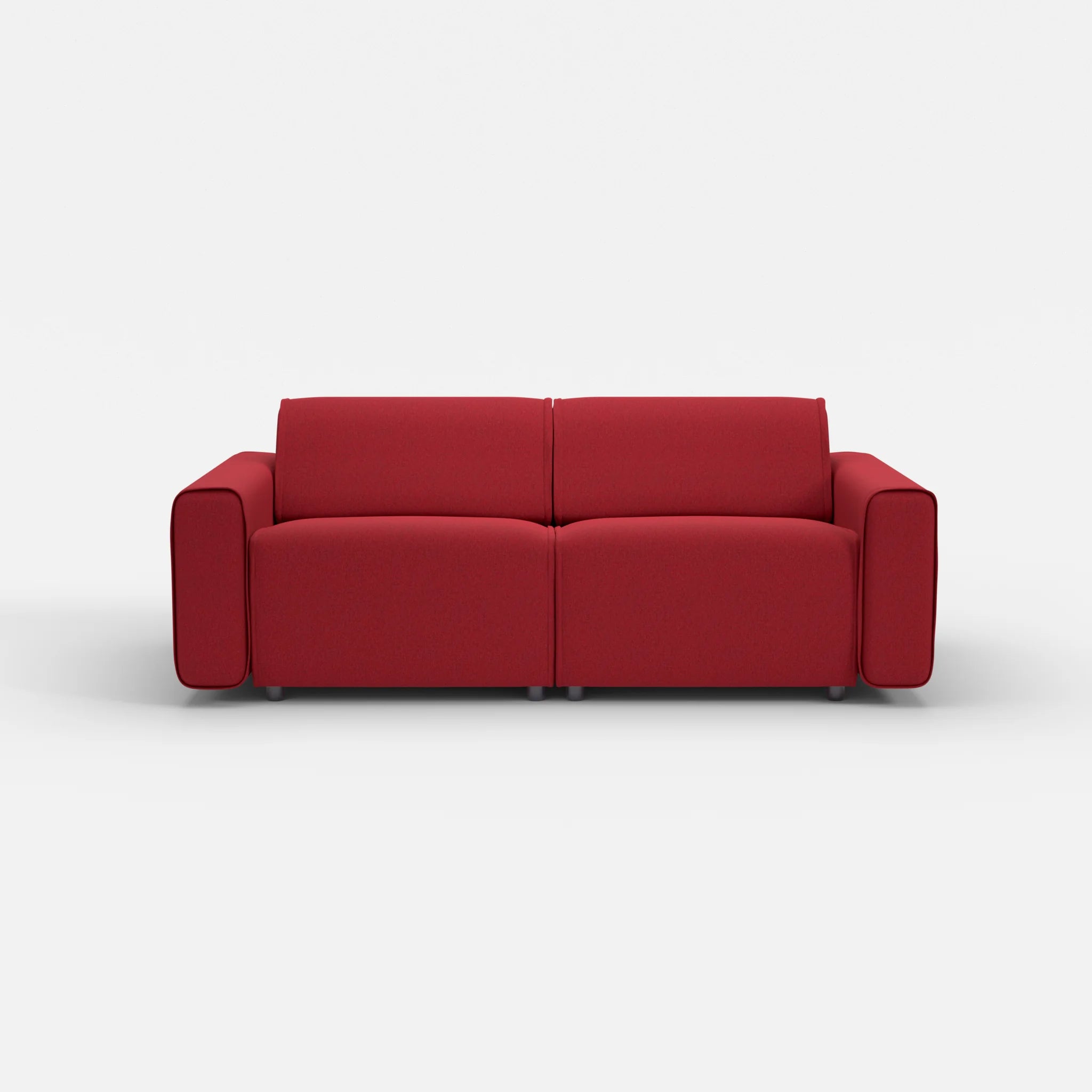 2 Sitzer Sofa Belleform mit breiter Armlehne 2 dama0053 in Rot von vorne