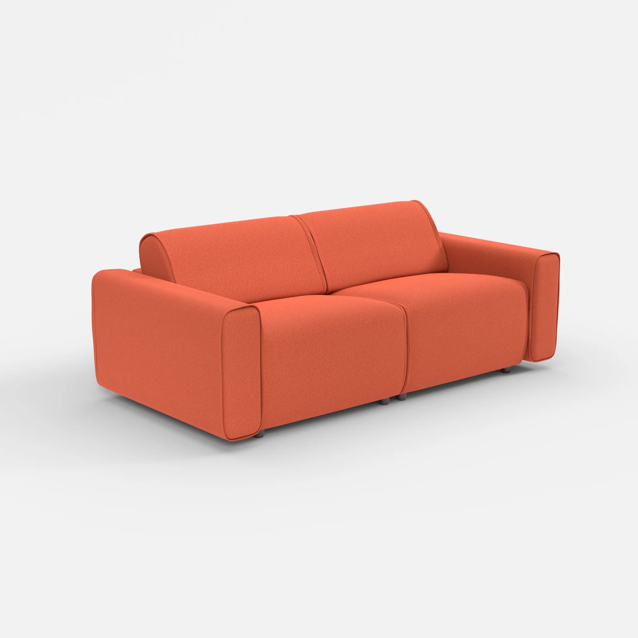 2 Sitzer Sofa Belleform mit breiter Armlehne 2 dama0062 in Orange von der Seite