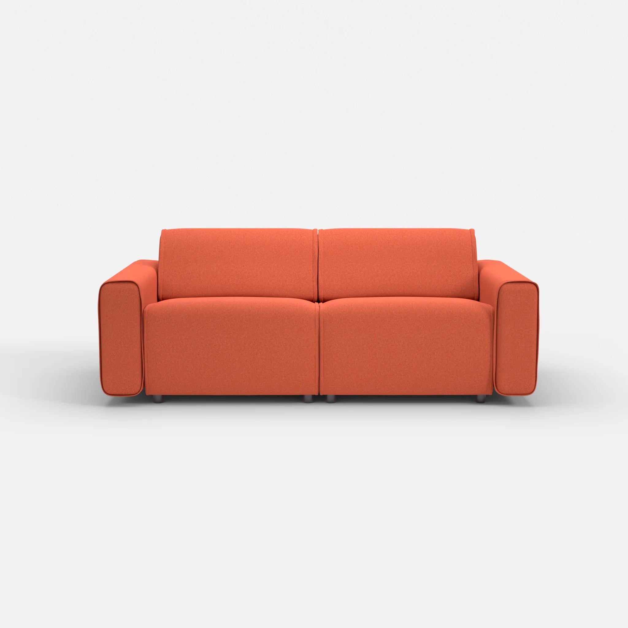 2 Sitzer Sofa Belleform mit breiter Armlehne 2 dama0062 in Orange von vorne