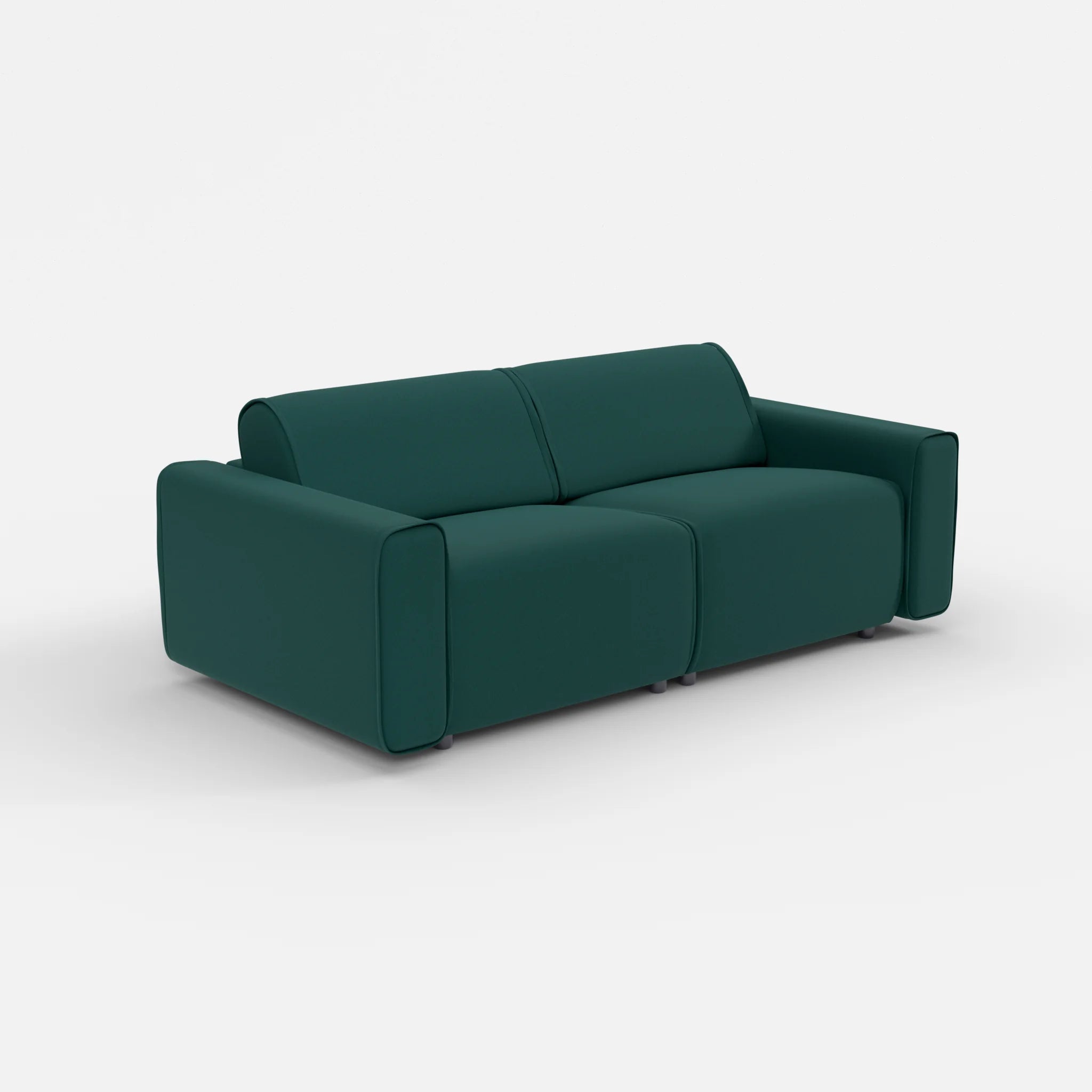 2 Sitzer Sofa Belleform mit breiter Armlehne 2 dama0073 in Petrol von der Seite