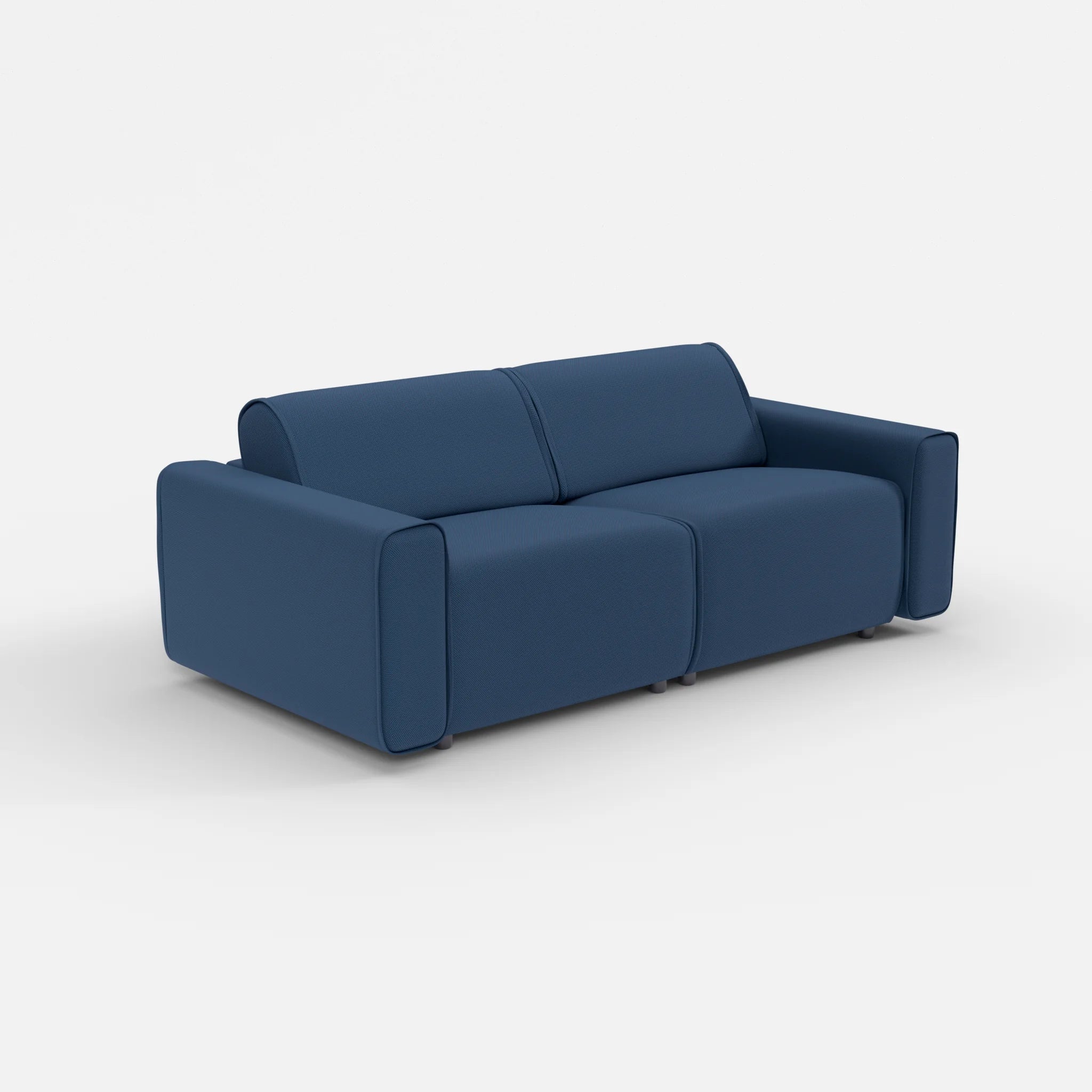 2 Sitzer Sofa Belleform mit breiter Armlehne 2 novumamur in Navy von der Seite