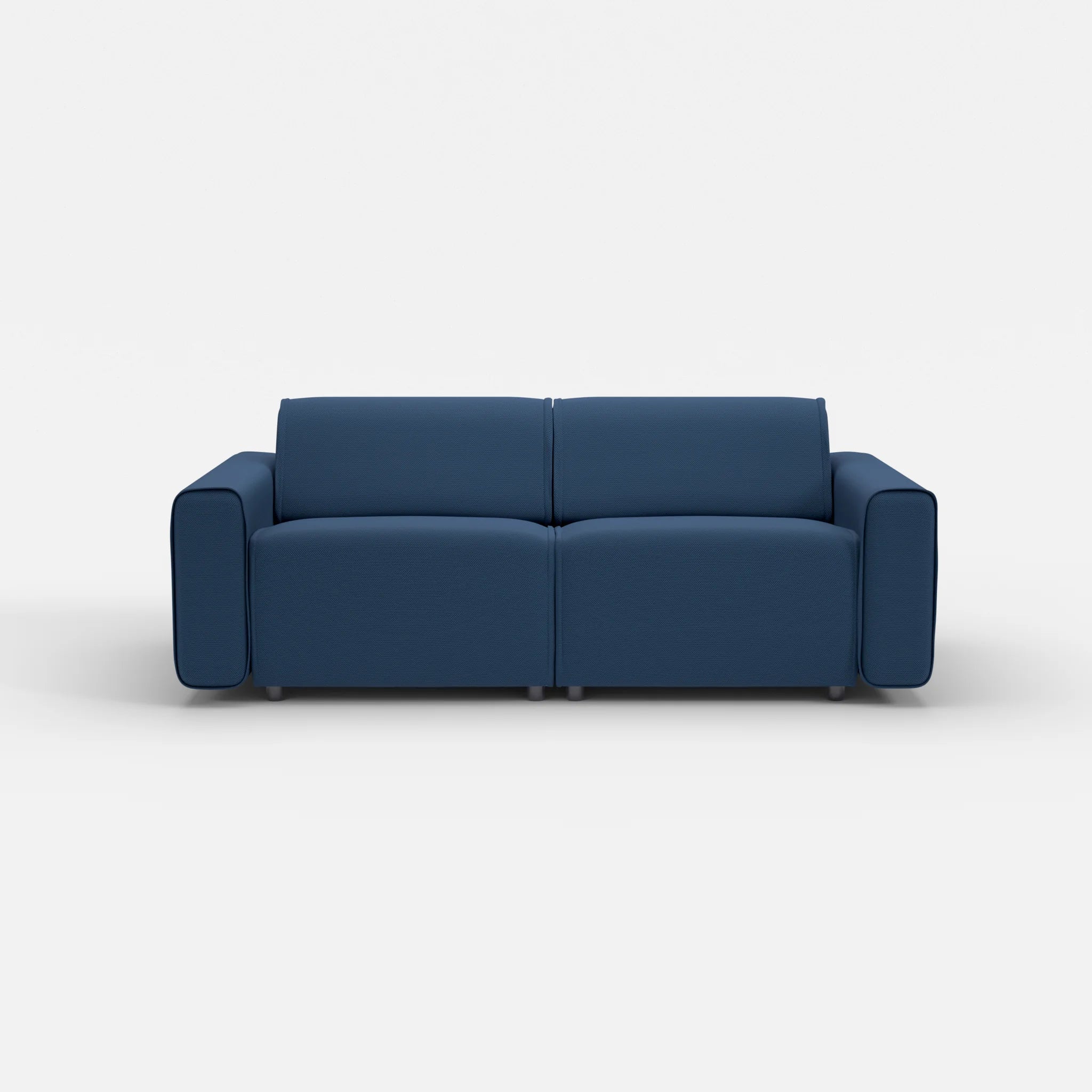 2 Sitzer Sofa Belleform mit breiter Armlehne 2 novumamur in Navy von vorne