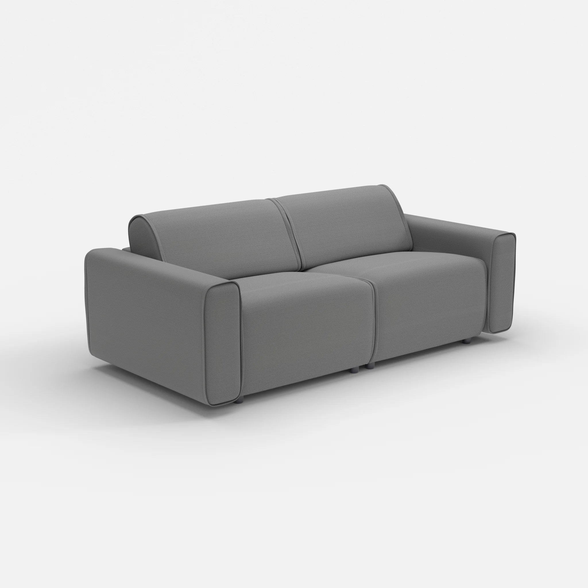 2 Sitzer Sofa Belleform mit breiter Armlehne 2 novumkies in Mittelgrau von der Seite