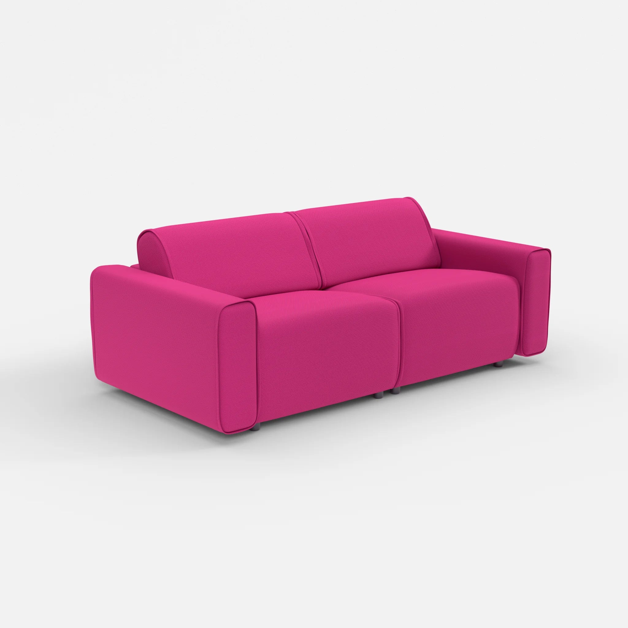 2 Sitzer Sofa Belleform mit breiter Armlehne 2 novummagenta in Magenta von der Seite