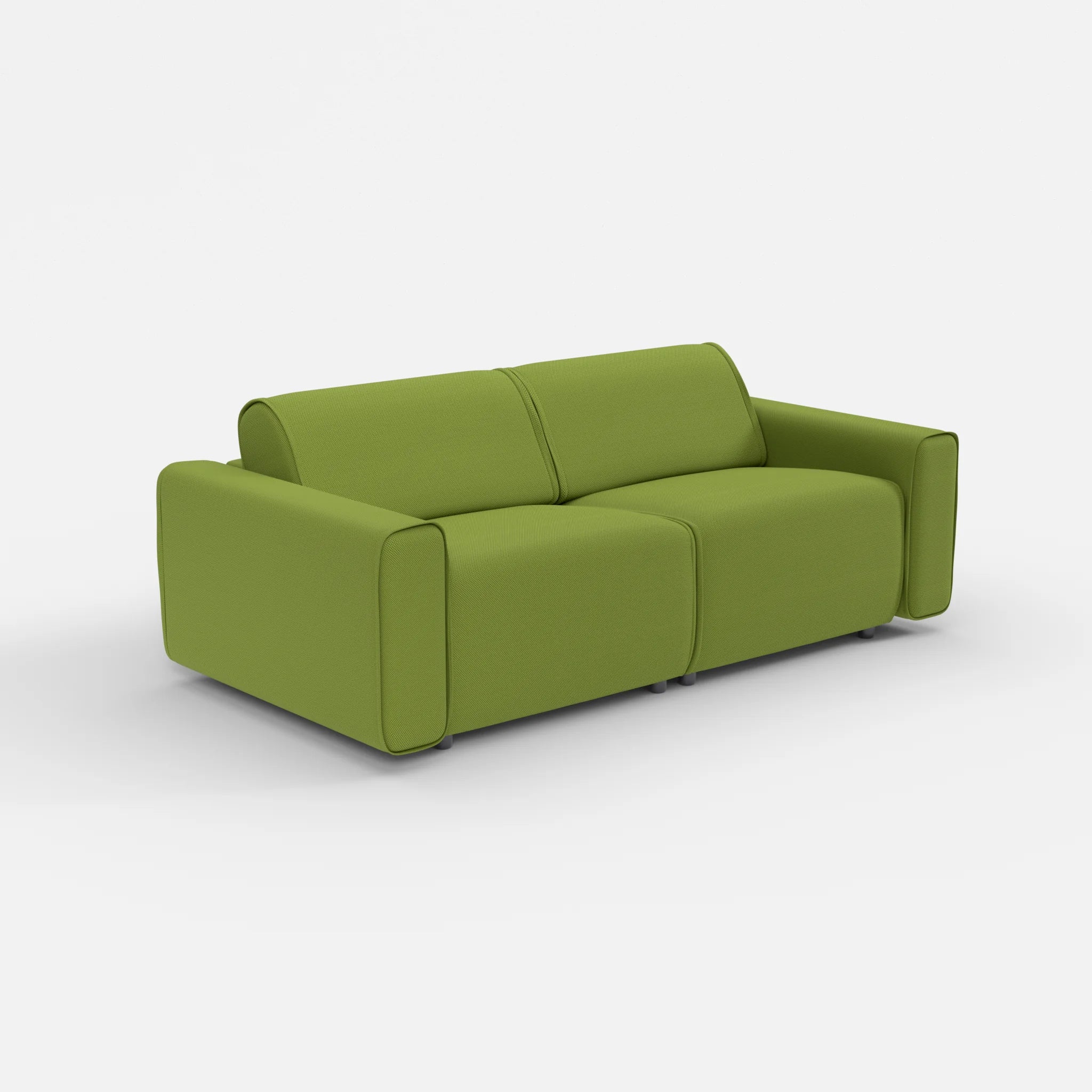 2 Sitzer Sofa Belleform mit breiter Armlehne 2 novummoss in Grün von der Seite