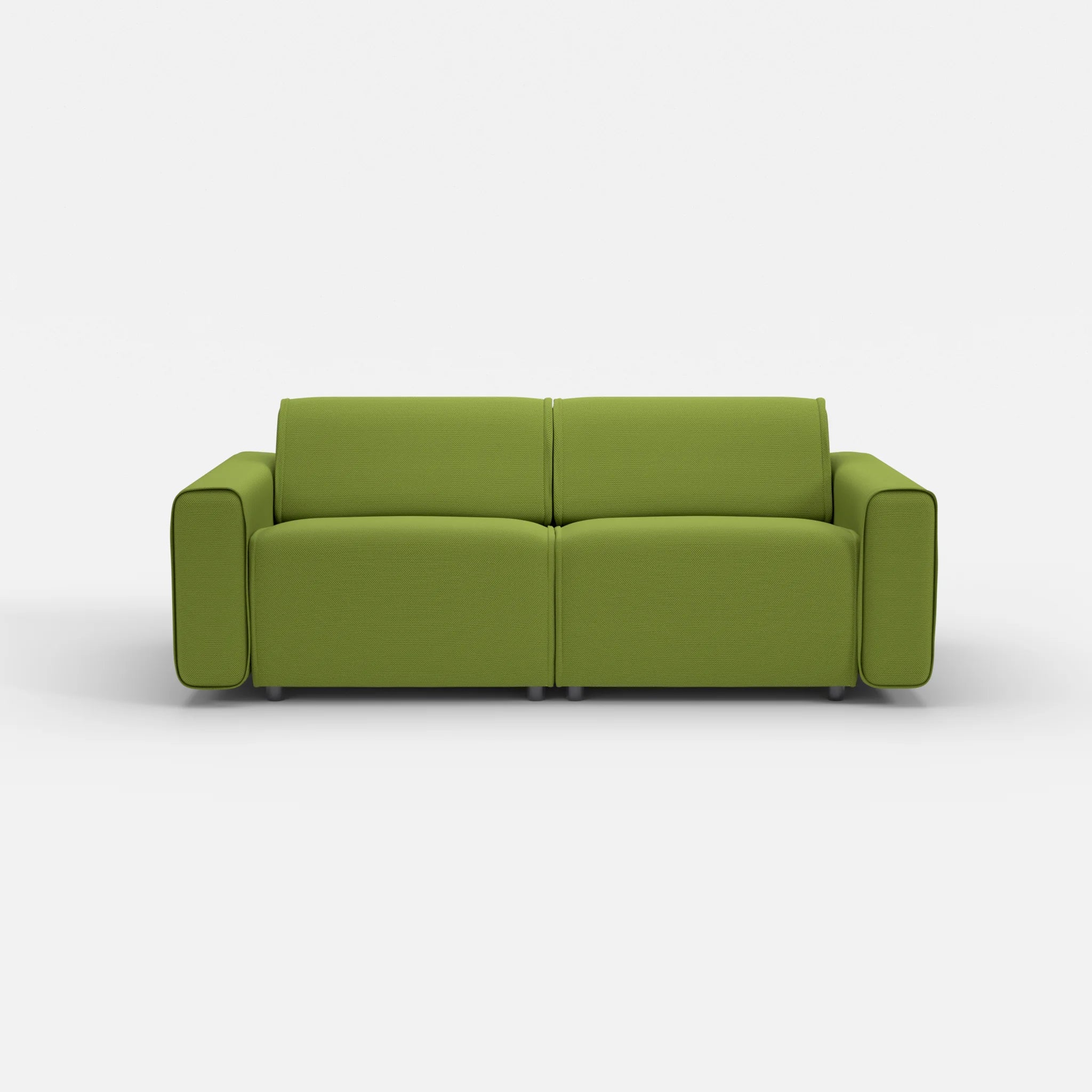 2 Sitzer Sofa Belleform mit breiter Armlehne 2 novummoss in Grün von vorne