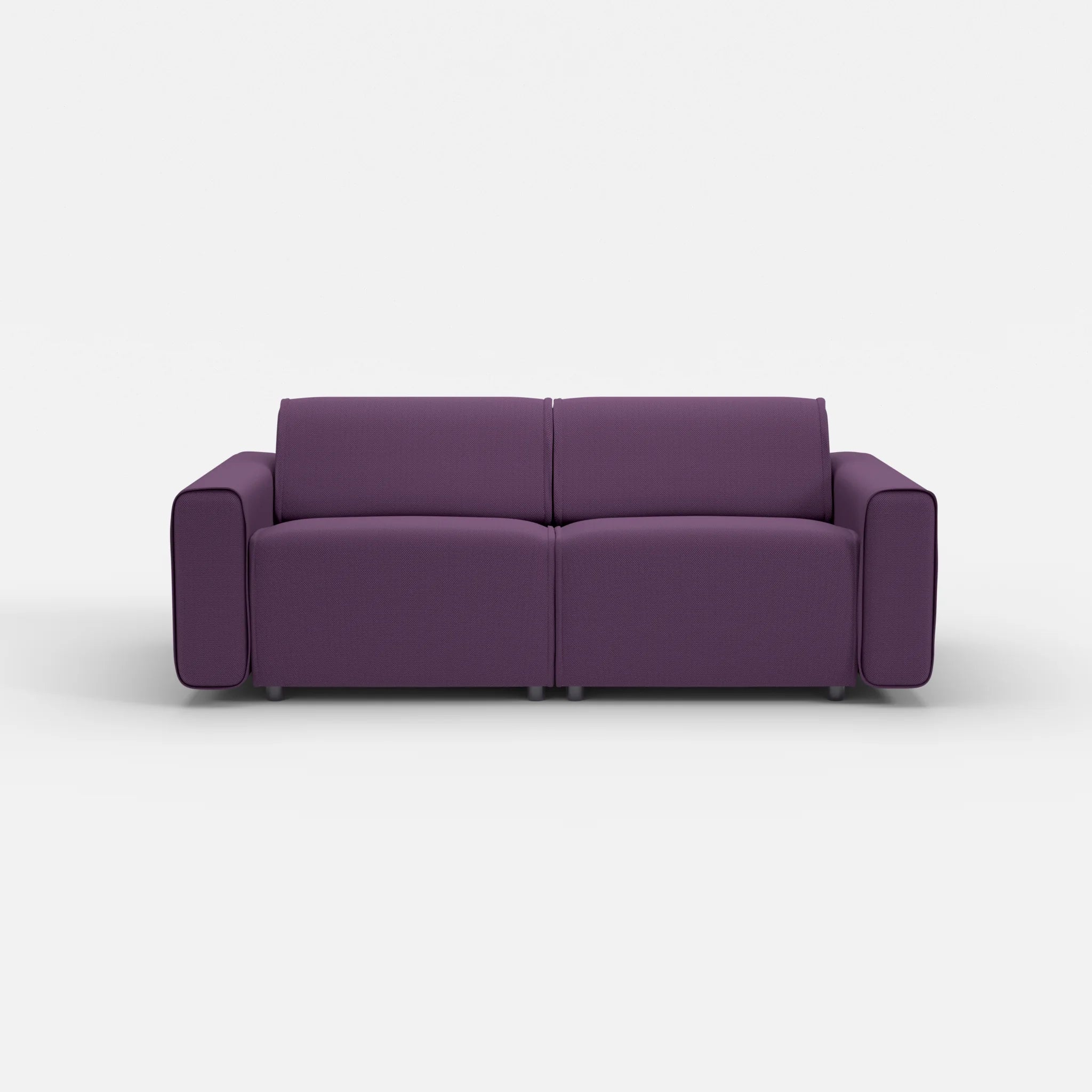 2 Sitzer Sofa Belleform mit breiter Armlehne 2 novumprune in Violett von vorne