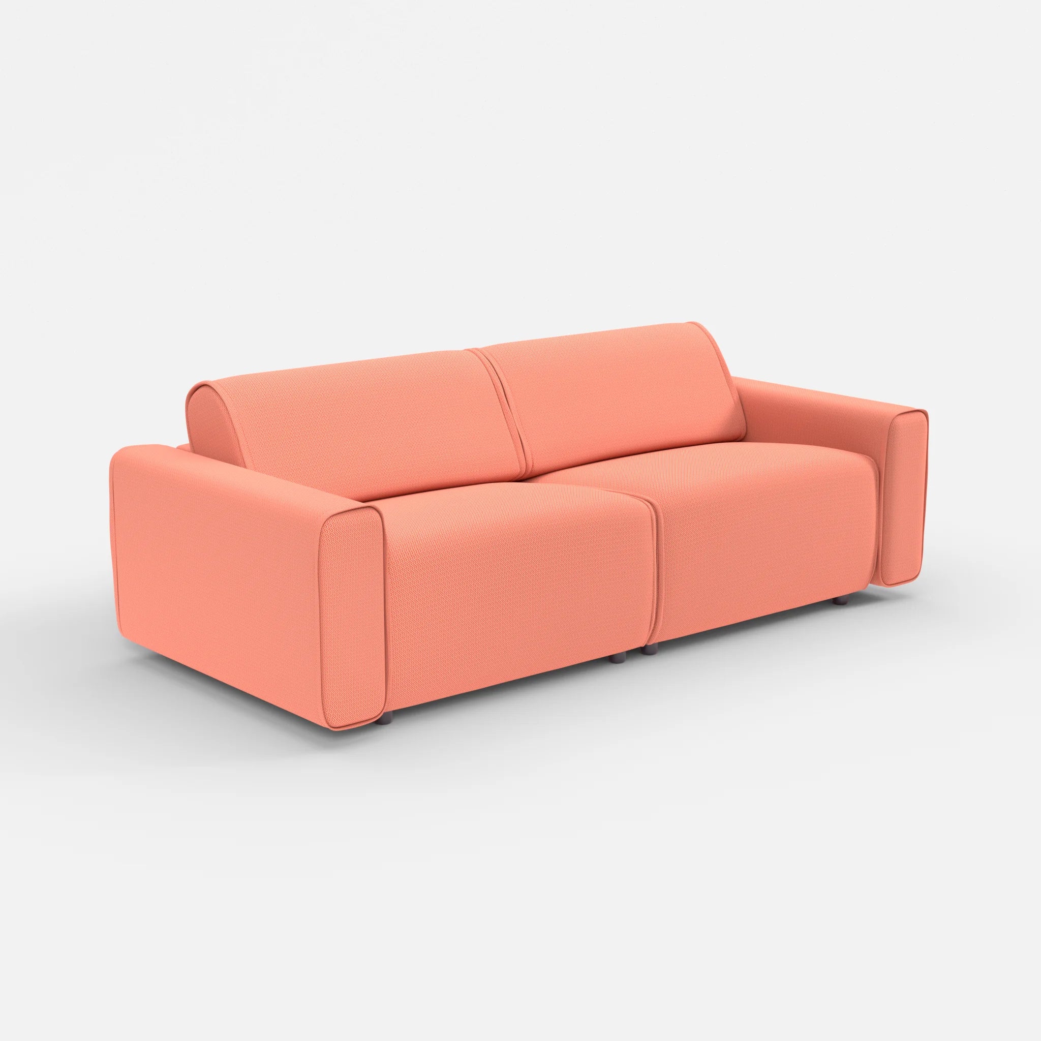 2 Sitzer Sofa Belleform mit breiter Armlehne 3 credograpefruit in Coral von der Seite