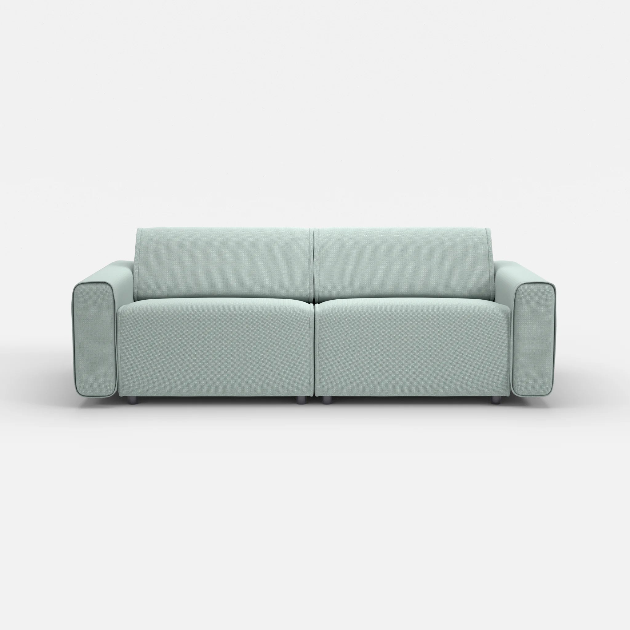 2 Sitzer Sofa Belleform mit breiter Armlehne 3 credolake in Graublau von vorne