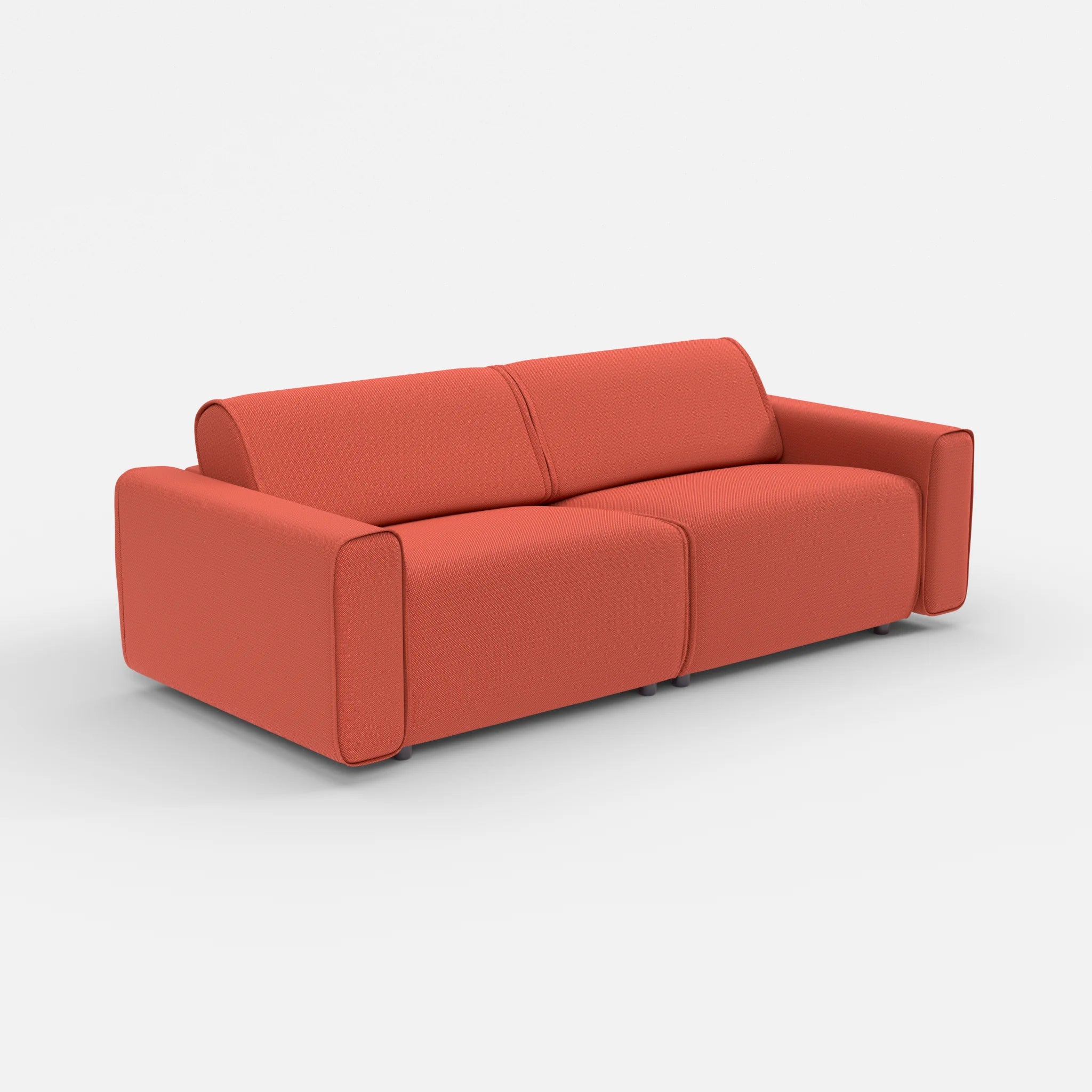 2 Sitzer Sofa Belleform mit breiter Armlehne 3 credolampion in Rot von der Seite