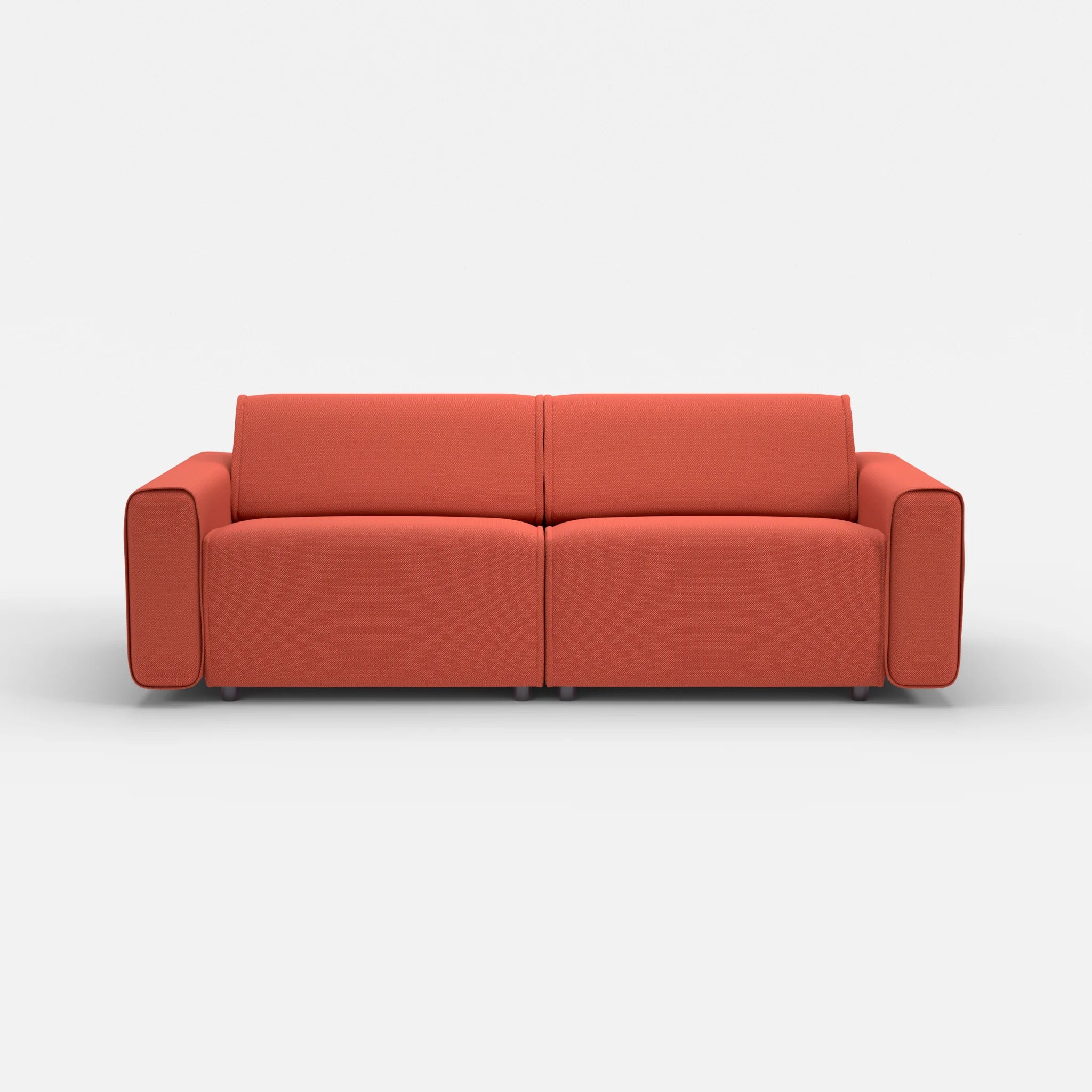 2 Sitzer Sofa Belleform mit breiter Armlehne 3 credolampion in Rot von vorne