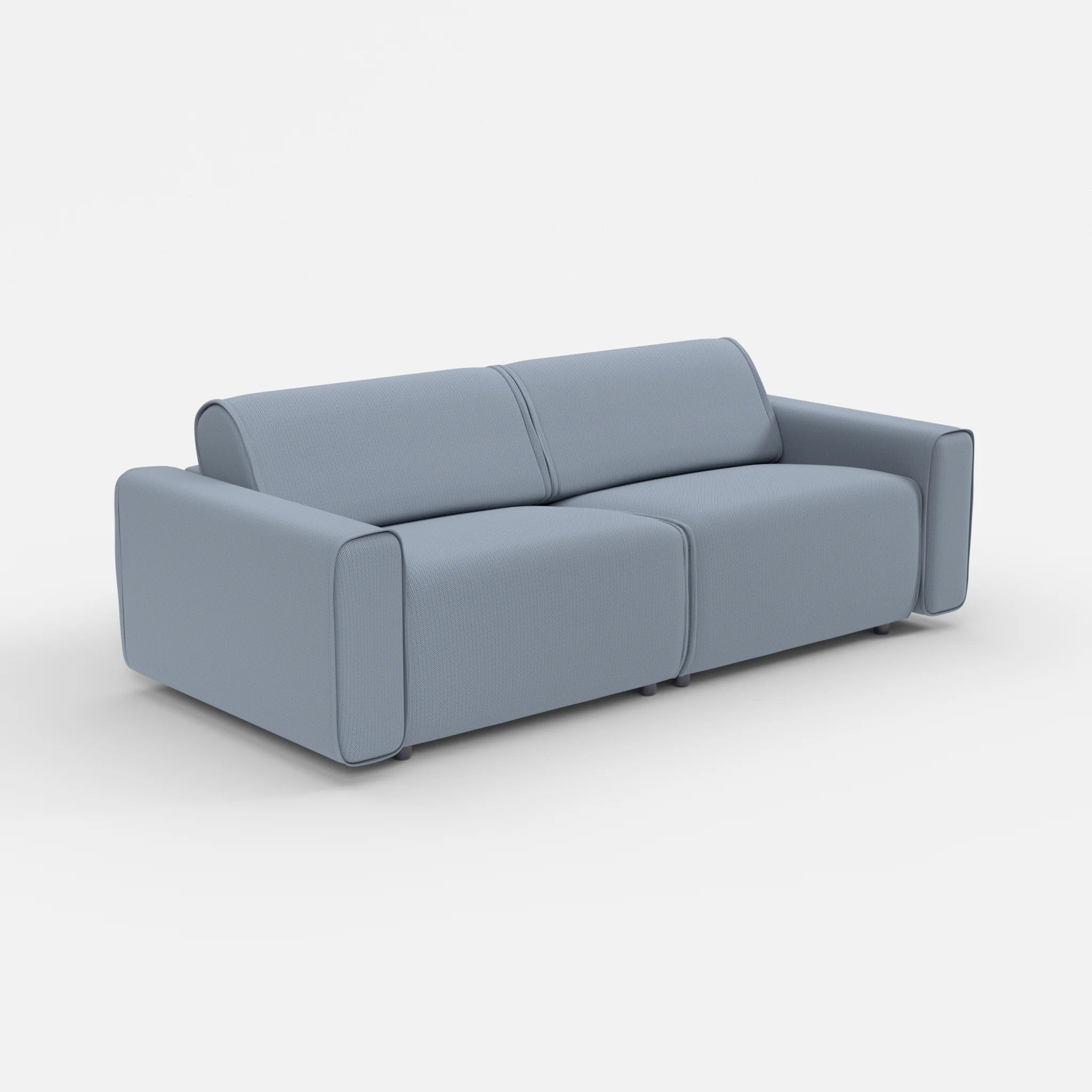 2 Sitzer Sofa Belleform mit breiter Armlehne 3 credosea in Blau von der Seite