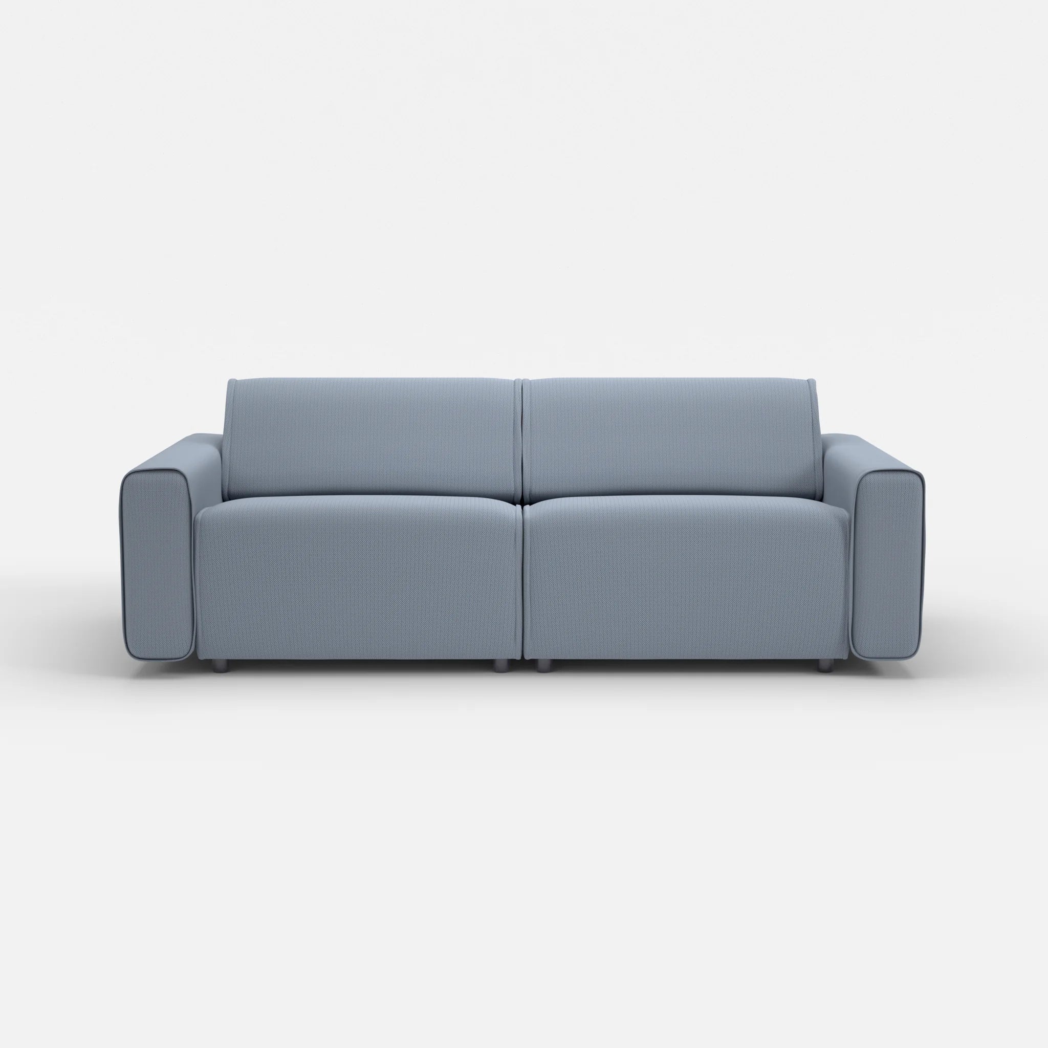 2 Sitzer Sofa Belleform mit breiter Armlehne 3 credosea in Blau von vorne