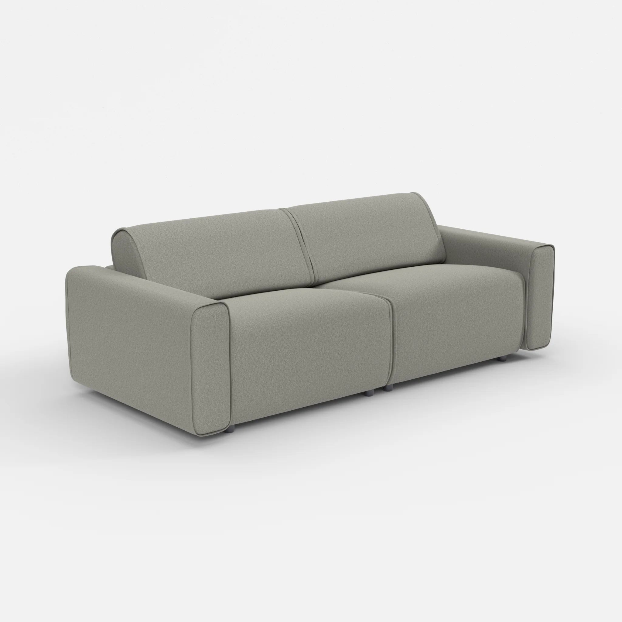 2 Sitzer Sofa Belleform mit breiter Armlehne 3 dama0003 in Mittelgrau von der Seite