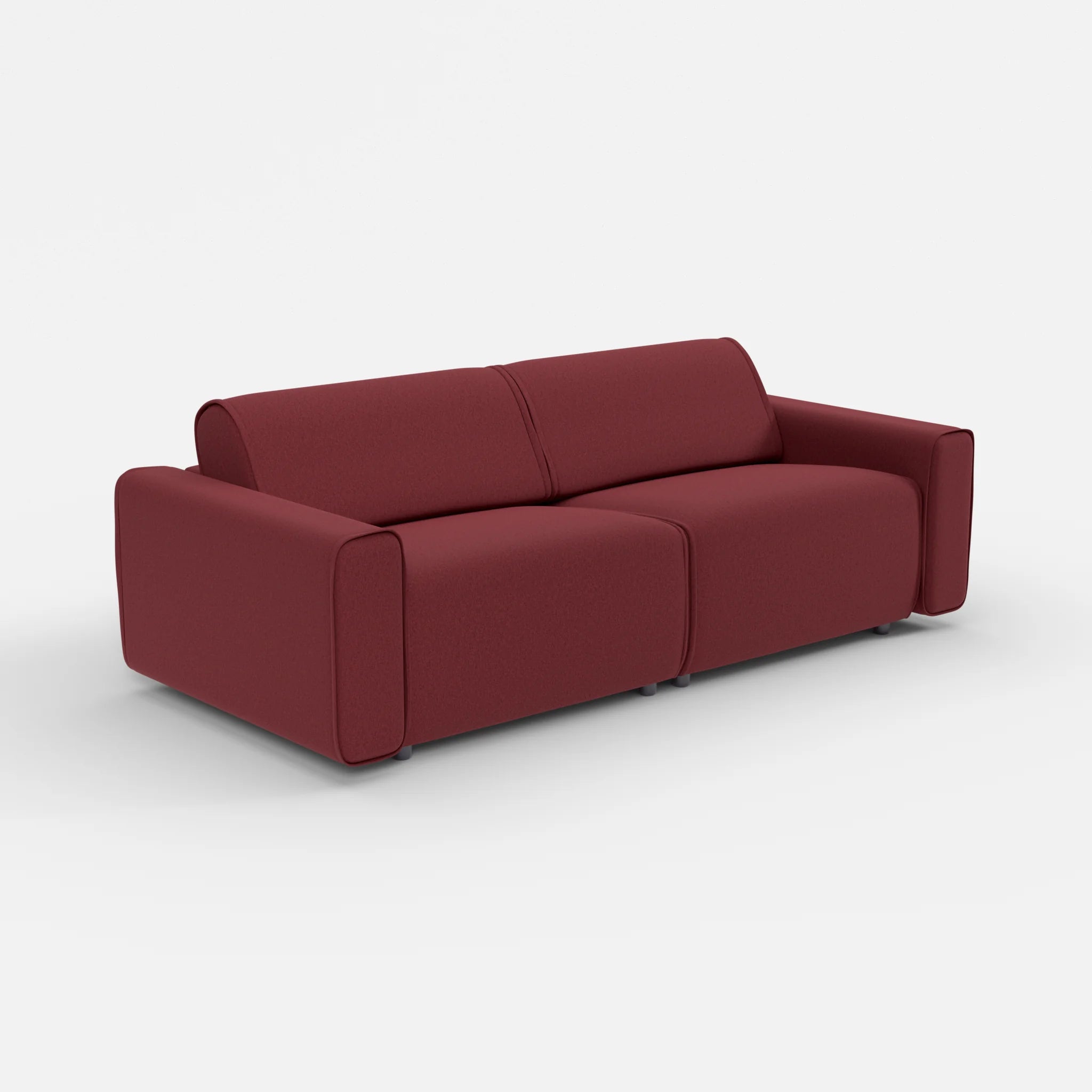 2 Sitzer Sofa Belleform mit breiter Armlehne 3 dama0034 in Bordeaux von der Seite