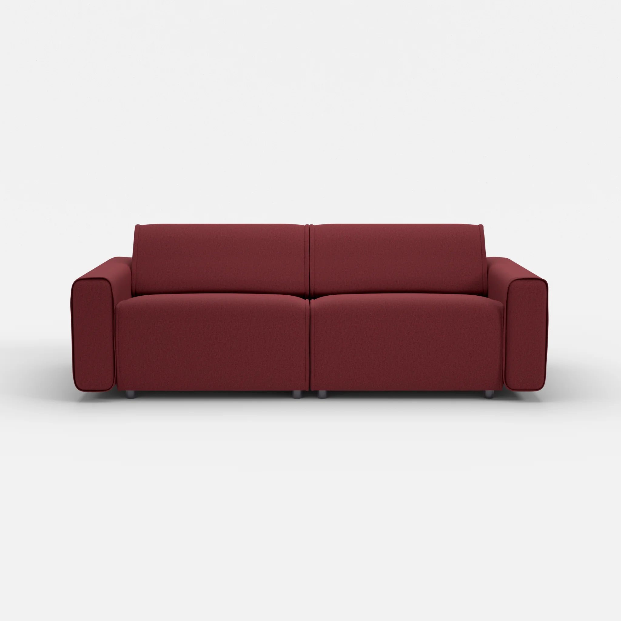 2 Sitzer Sofa Belleform mit breiter Armlehne 3 dama0034 in Bordeaux von vorne