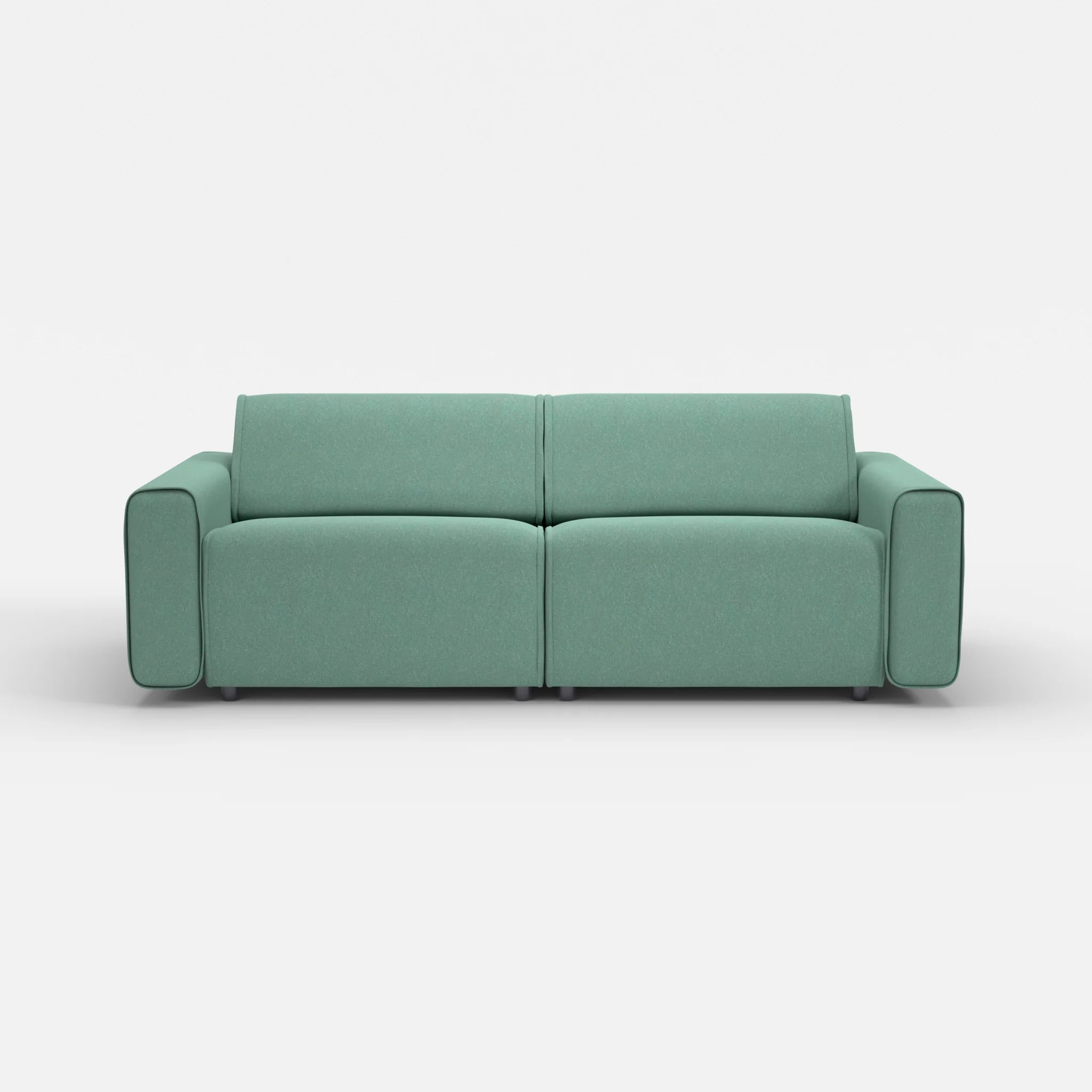 2 Sitzer Sofa Belleform mit breiter Armlehne 3 dama0045 in Türkis von vorne