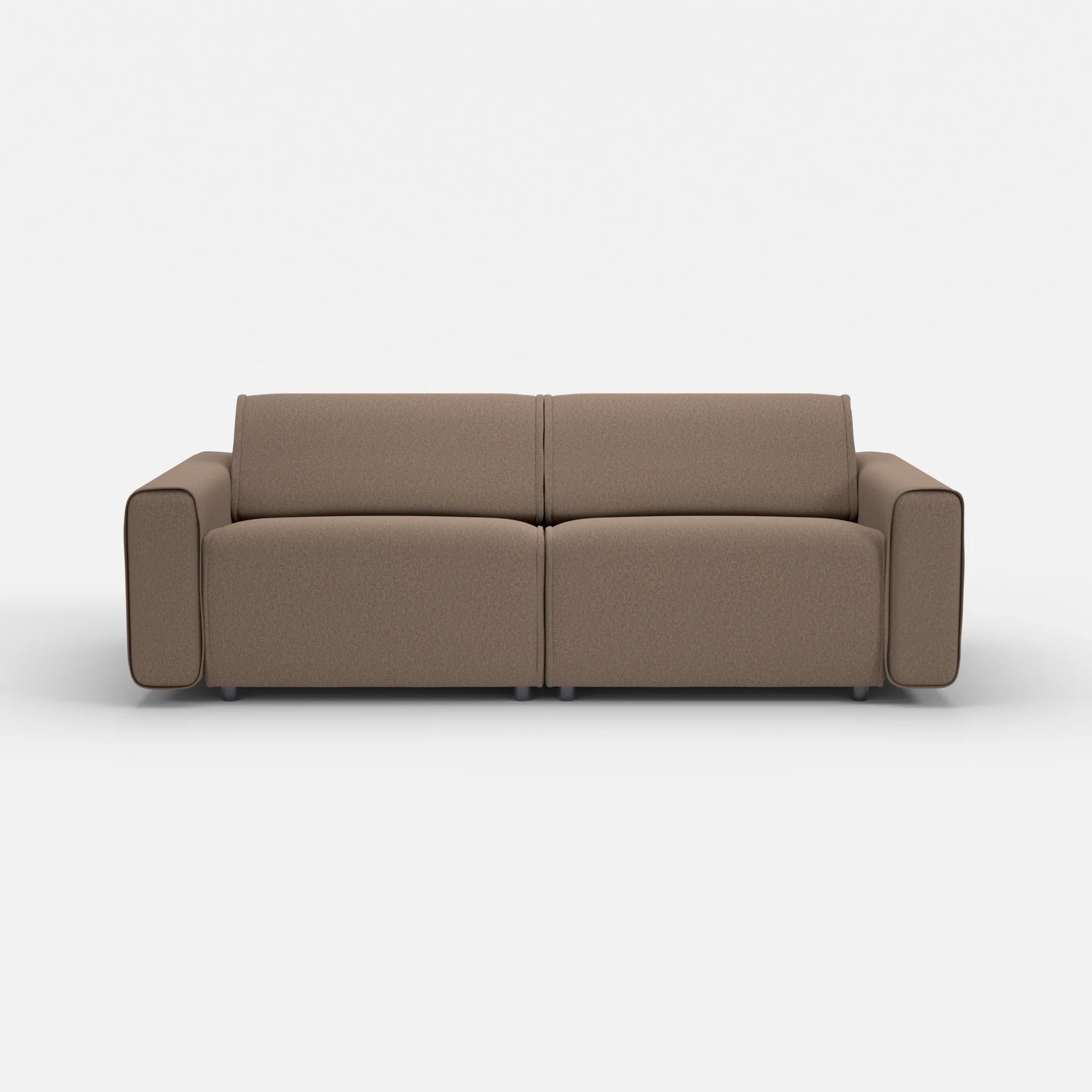 2 Sitzer Sofa Belleform mit breiter Armlehne 3 dama0051 in Braun von vorne