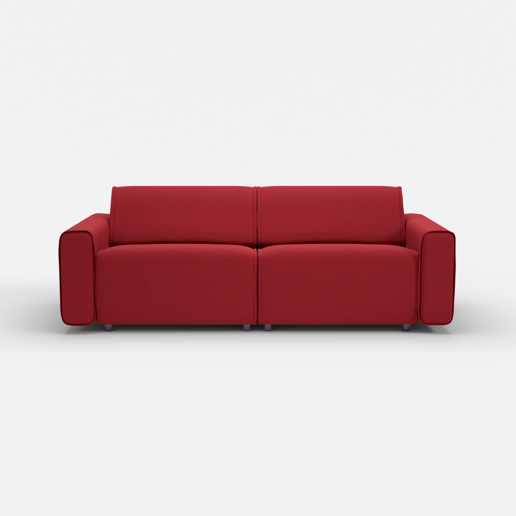 2 Sitzer Sofa Belleform mit breiter Armlehne 3 dama0053 in Rot von vorne