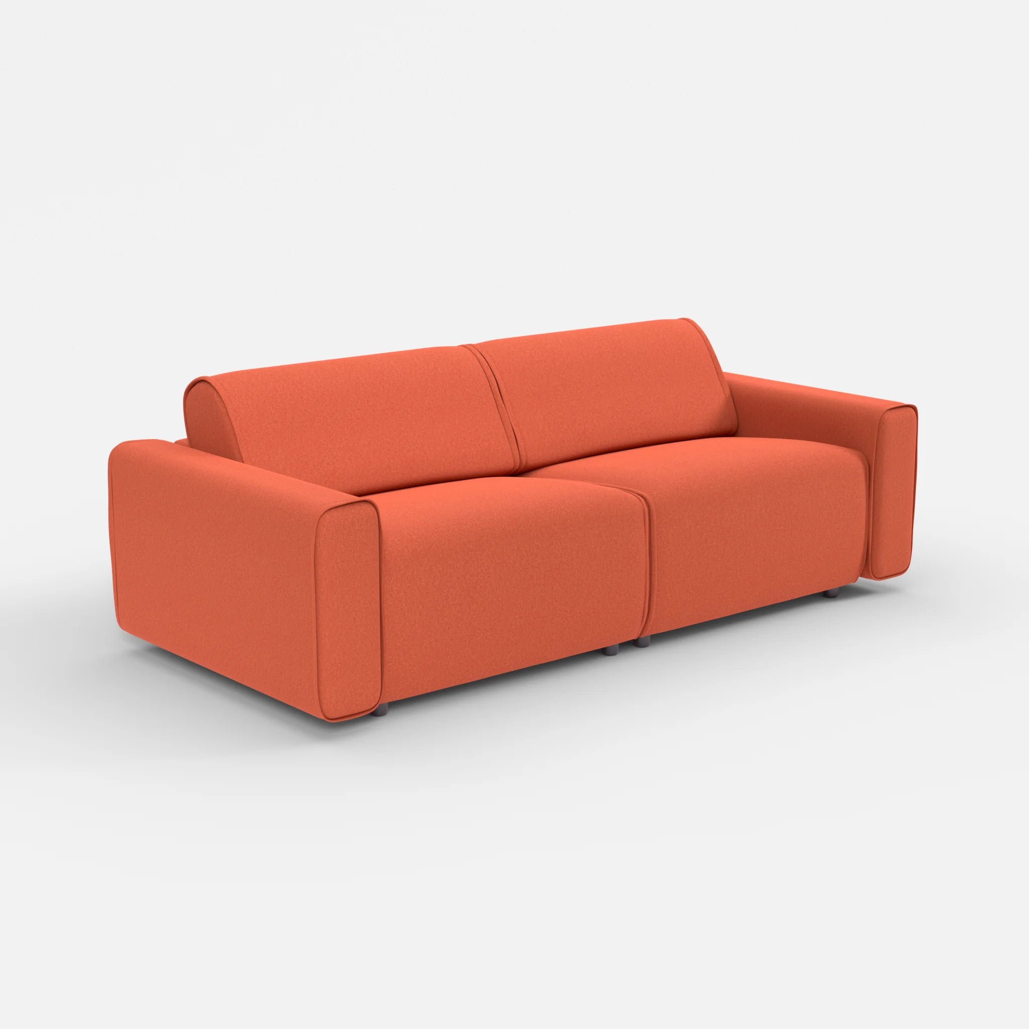 2 Sitzer Sofa Belleform mit breiter Armlehne 3 dama0062 in Orange von der Seite