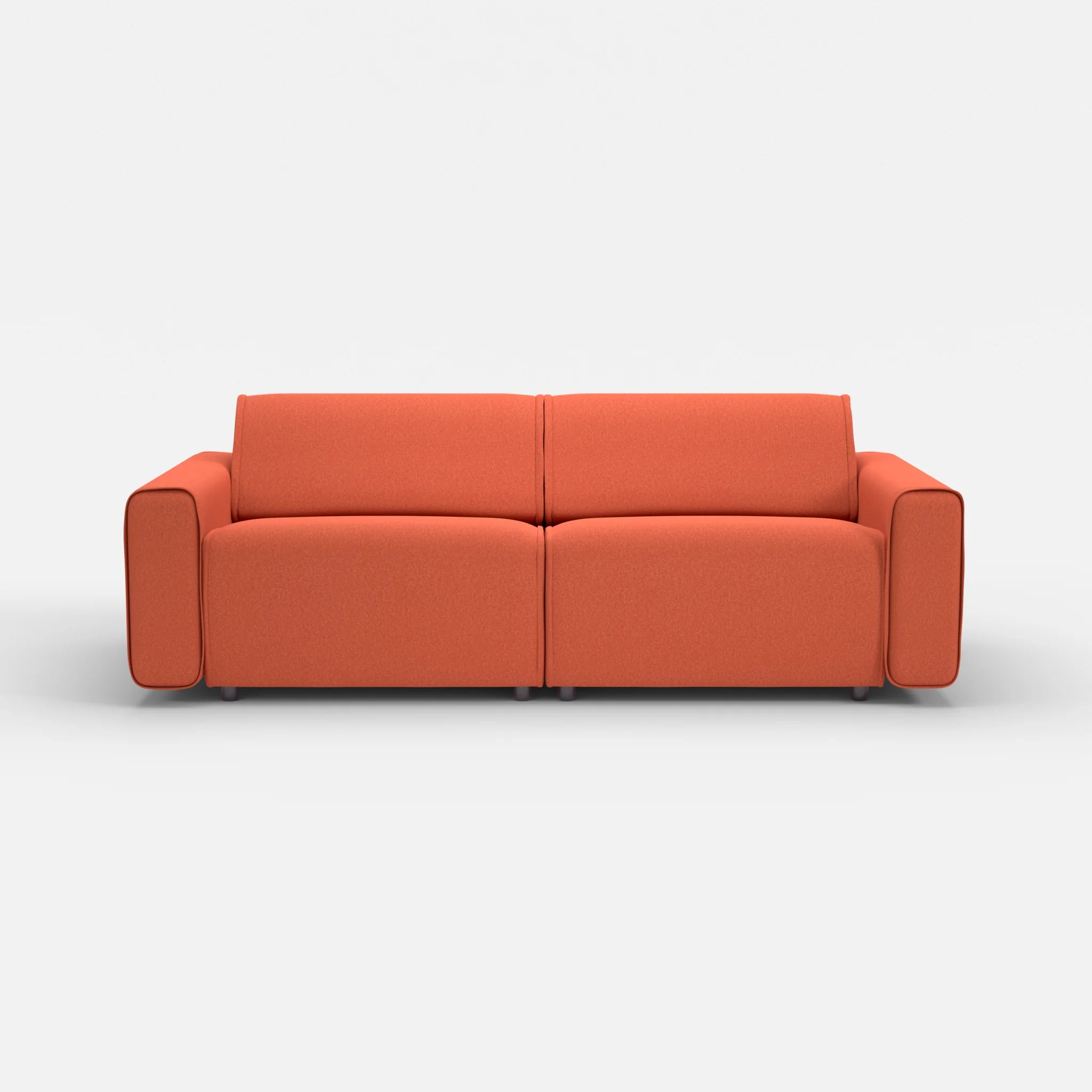 2 Sitzer Sofa Belleform mit breiter Armlehne 3 dama0062 in Orange von vorne