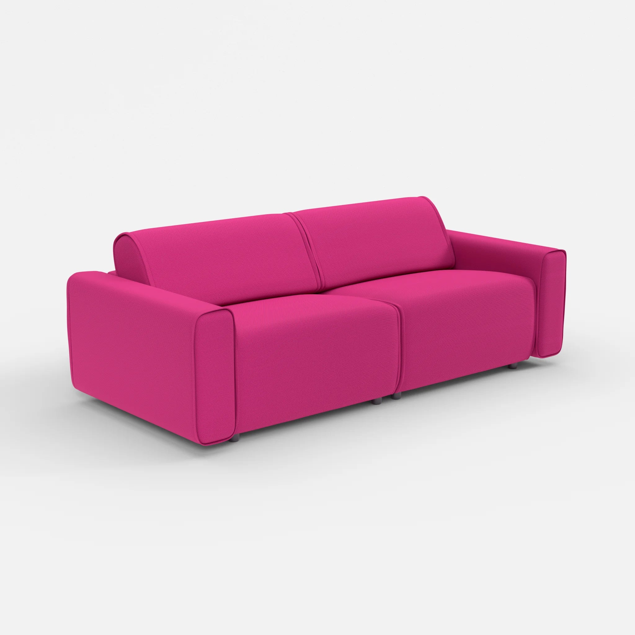 2 Sitzer Sofa Belleform mit breiter Armlehne 3 novummagenta in Magenta von der Seite