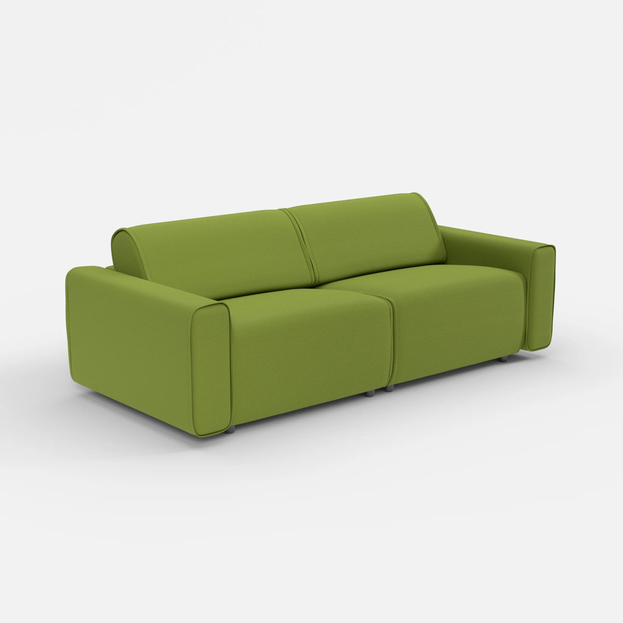 2 Sitzer Sofa Belleform mit breiter Armlehne 3 novummoss in Grün von der Seite