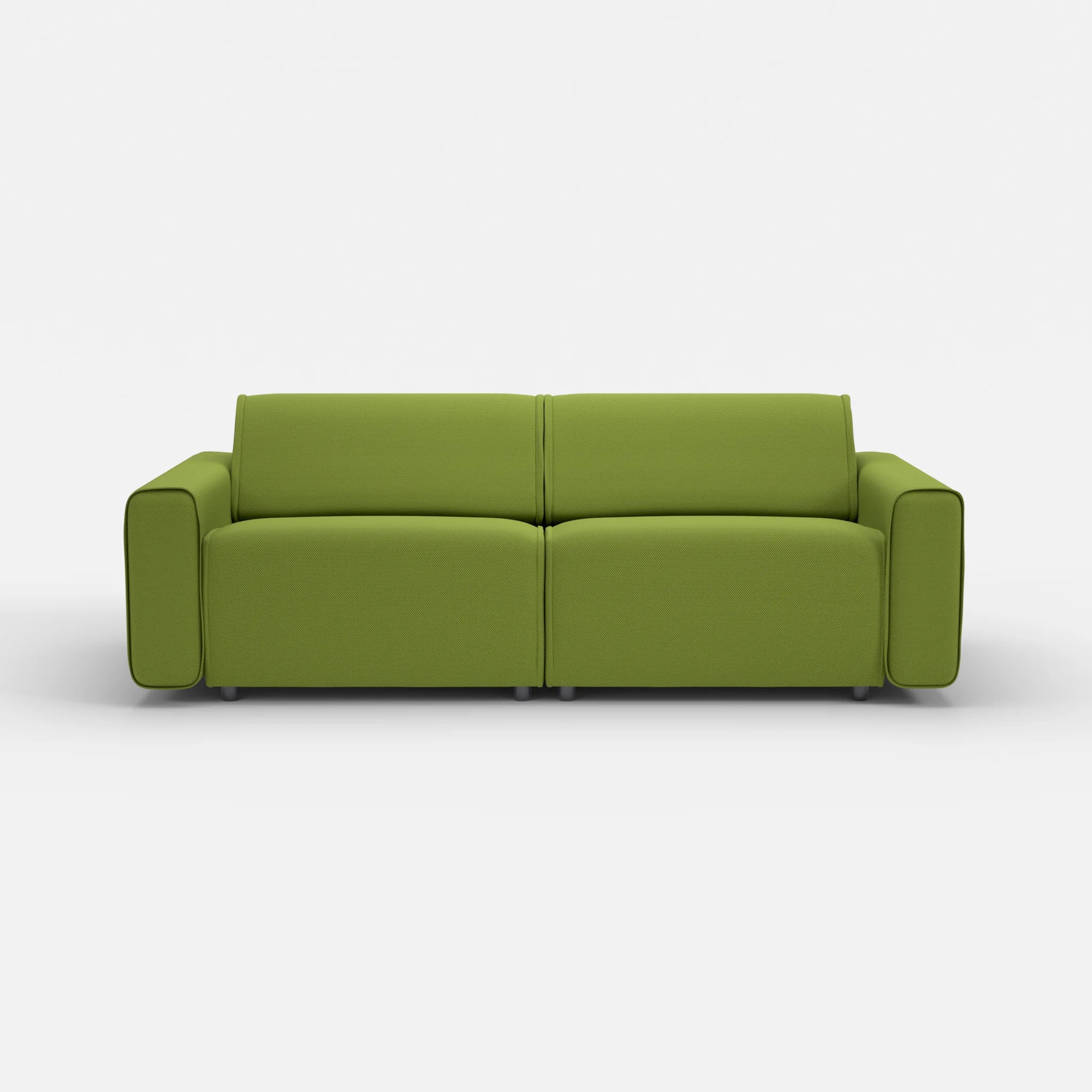 2 Sitzer Sofa Belleform mit breiter Armlehne 3 novummoss in Grün von vorne