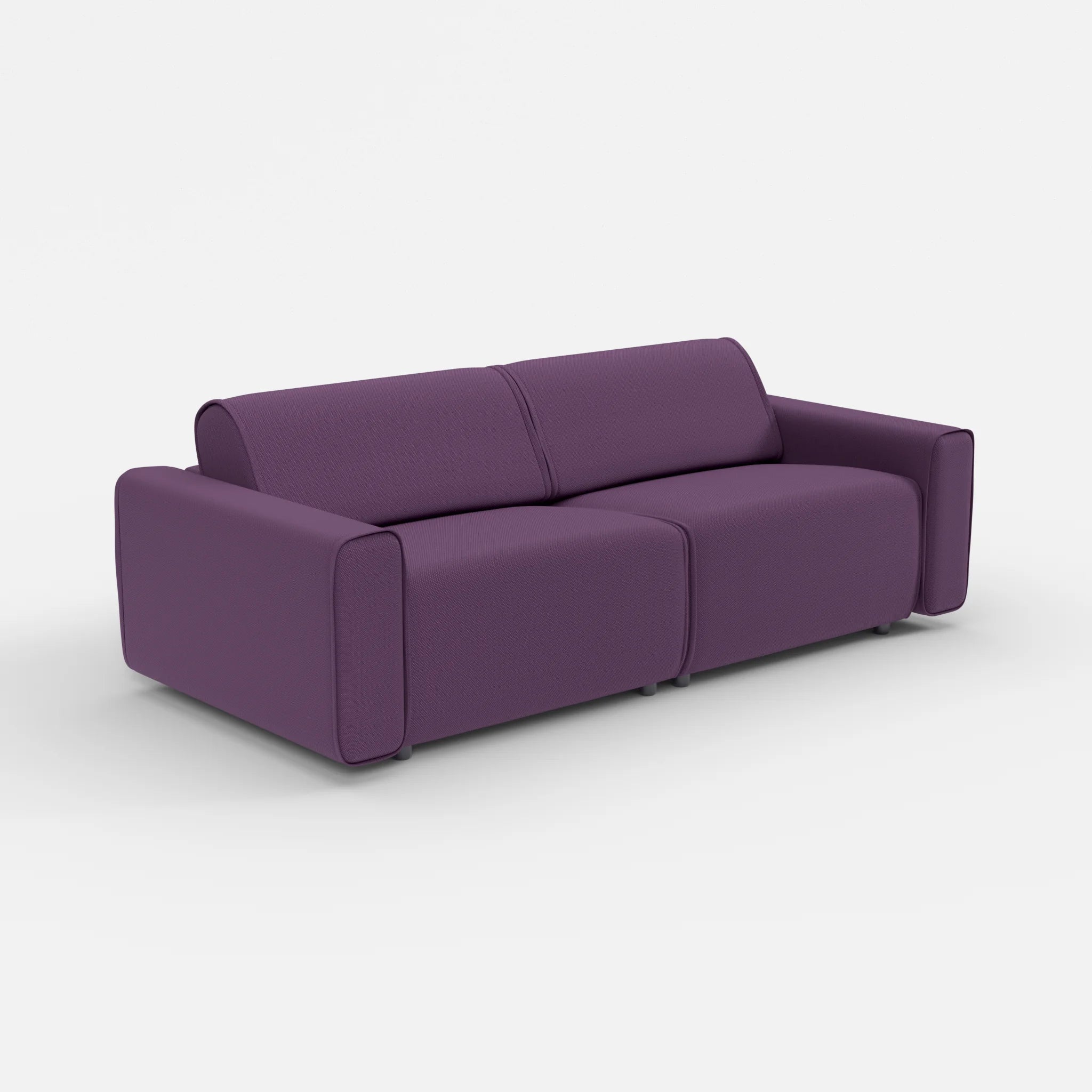 2 Sitzer Sofa Belleform mit breiter Armlehne 3 novumprune in Violett von der Seite