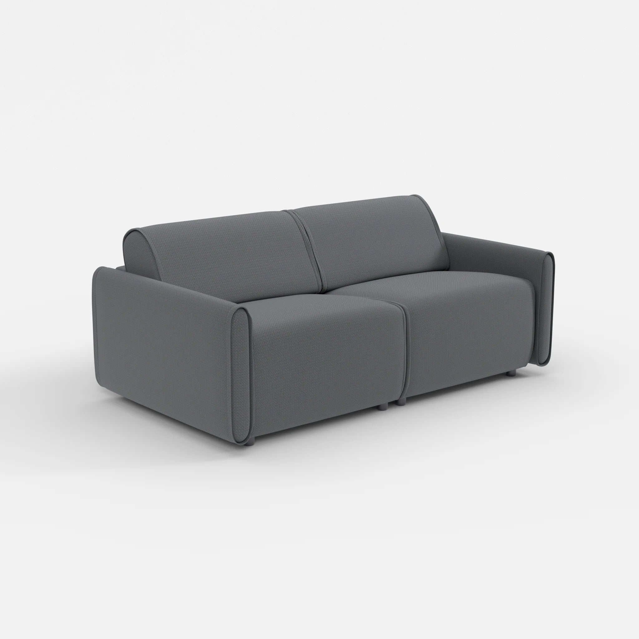 2 Sitzer Sofa Belleform mit schmaler Armlehne 2 credoasphalt in Anthrazit von der Seite