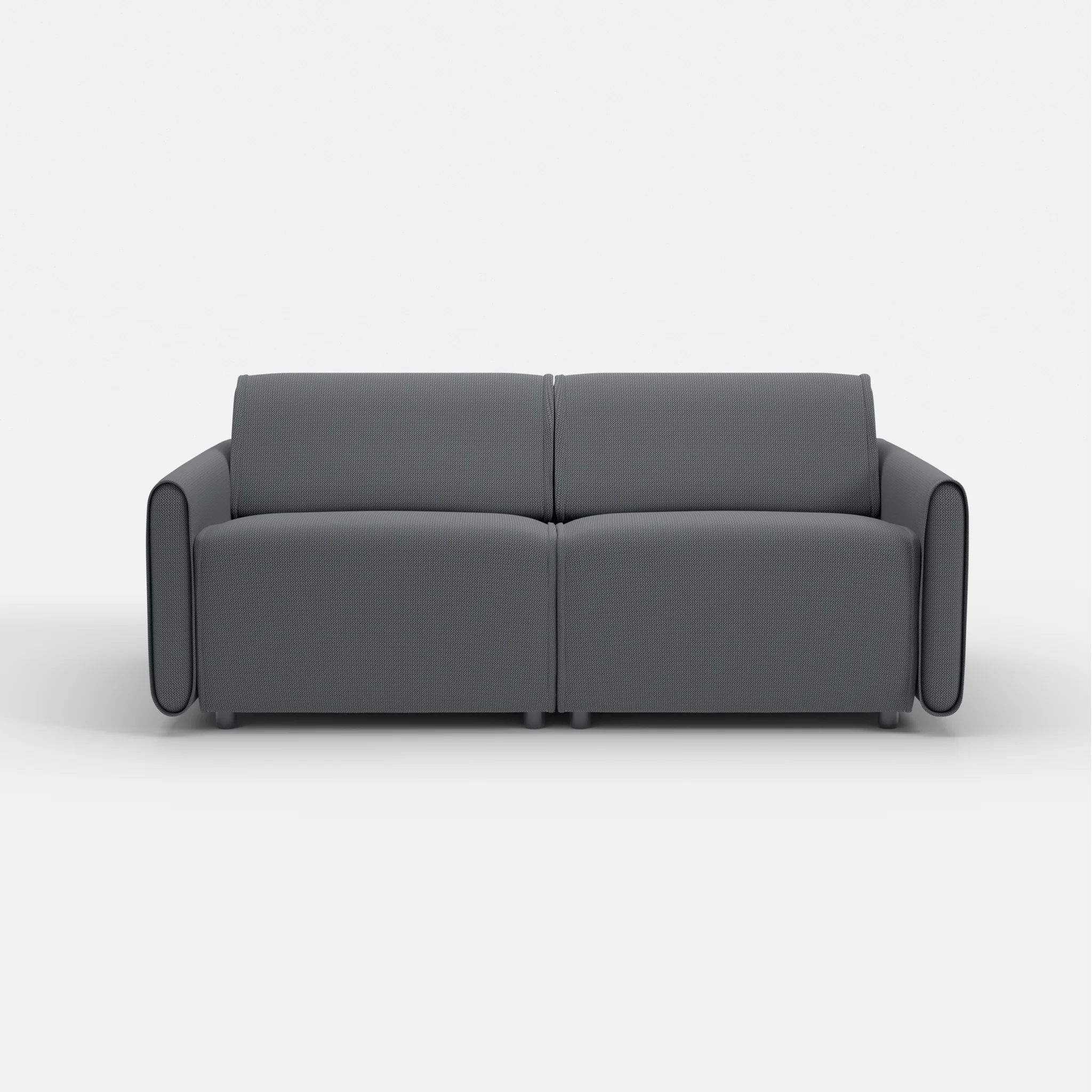 2 Sitzer Sofa Belleform mit schmaler Armlehne 2 credoasphalt in Anthrazit von vorne