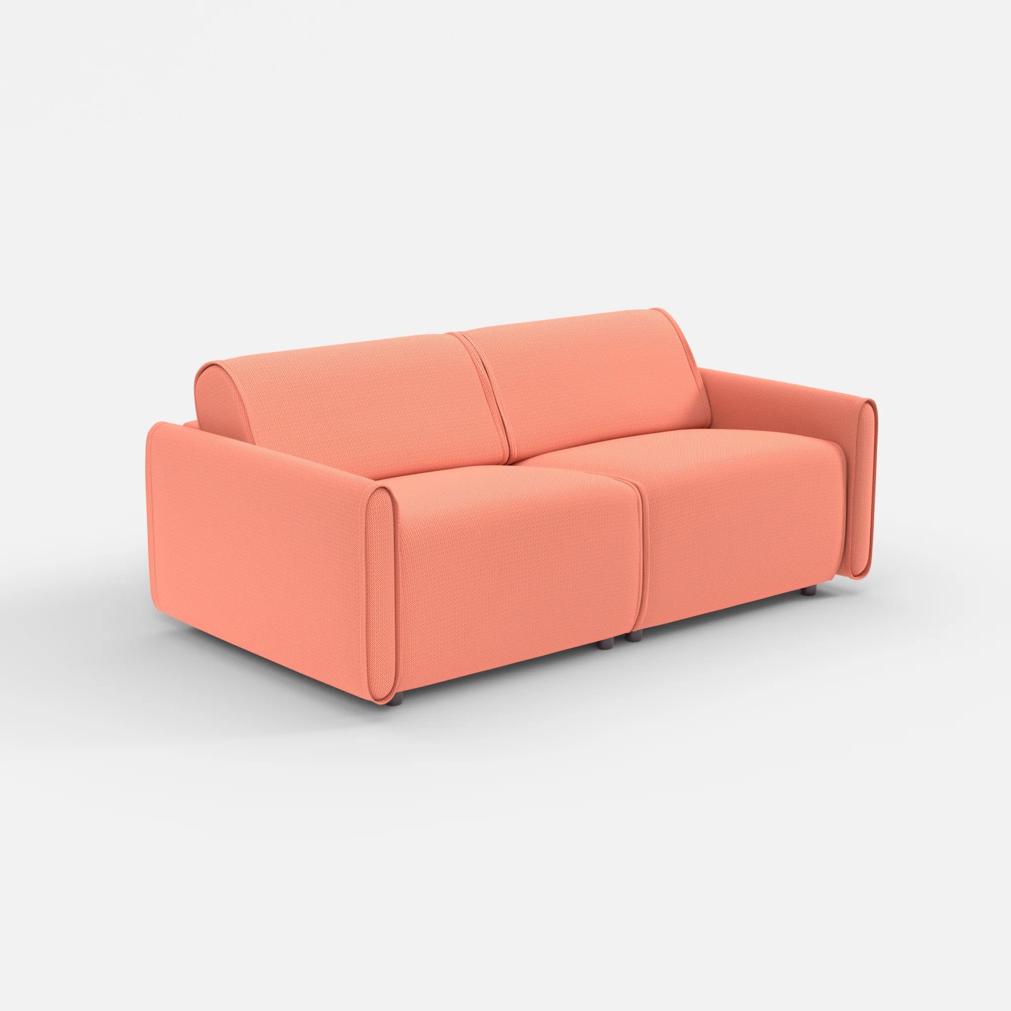 2 Sitzer Sofa Belleform mit schmaler Armlehne 2 credograpefruit in Coral von der Seite