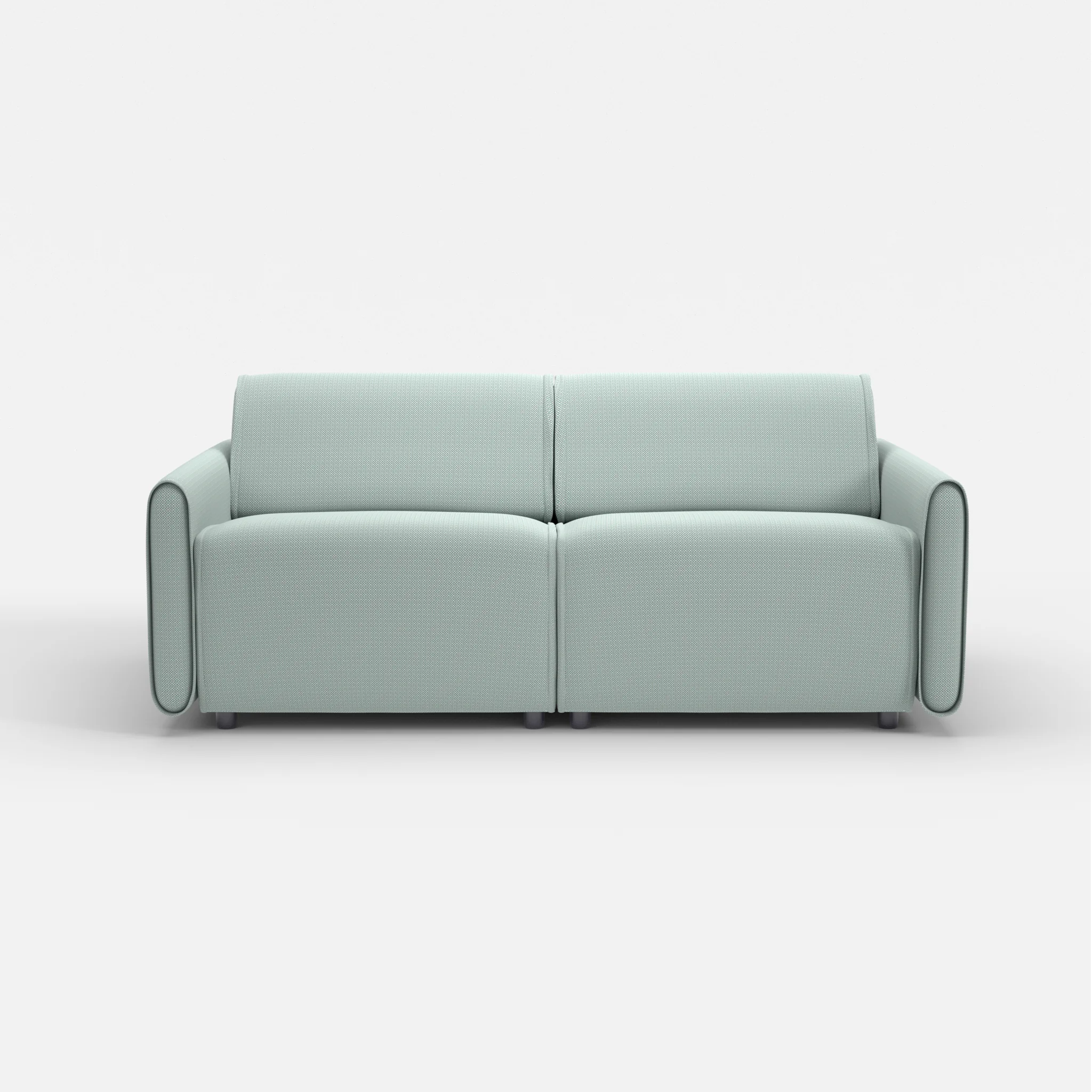 2 Sitzer Sofa Belleform mit schmaler Armlehne 2 credolake in Graublau von vorne