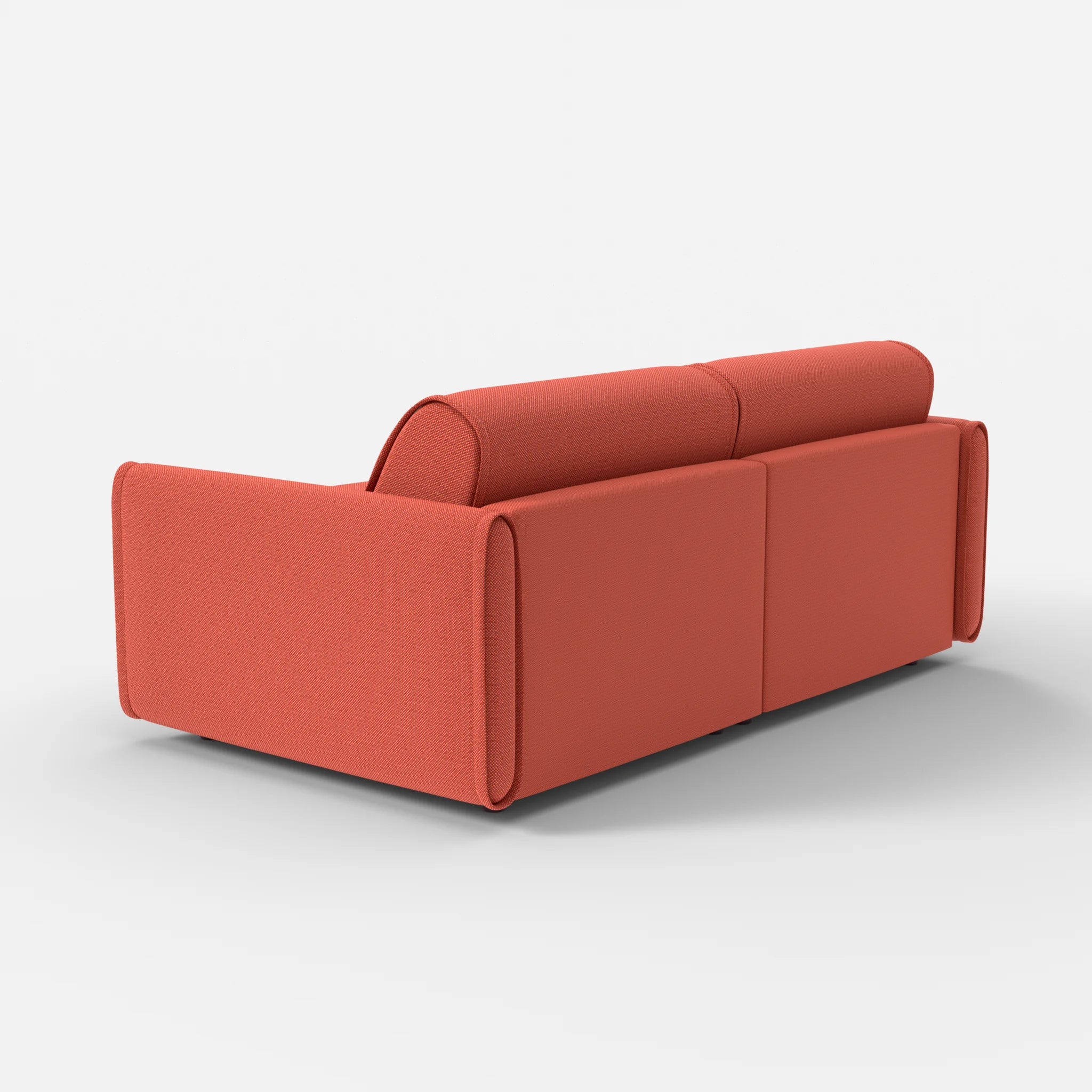 2 Sitzer Sofa Belleform mit schmaler Armlehne 2 credolampion in Rot von hinten