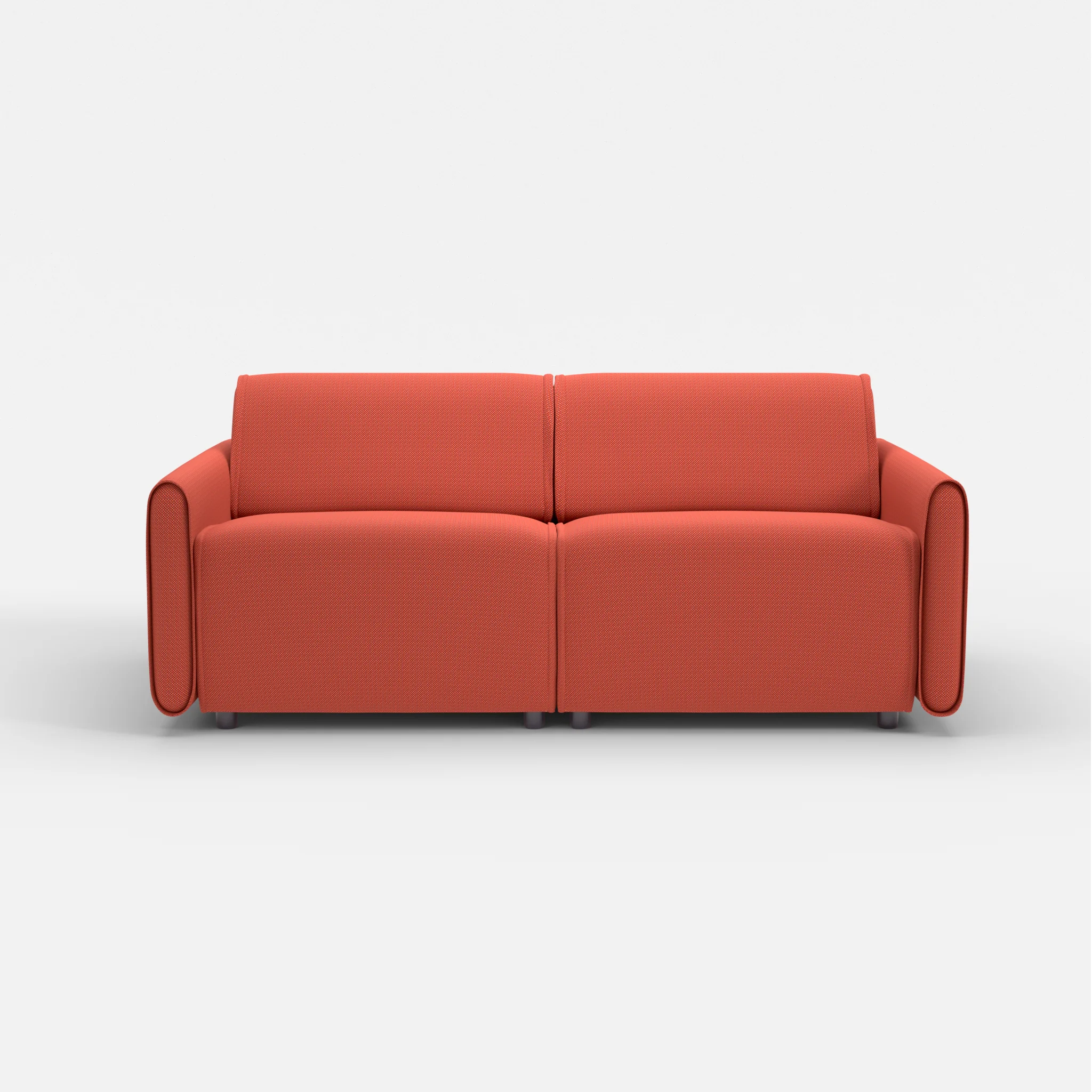 2 Sitzer Sofa Belleform mit schmaler Armlehne 2 credolampion in Rot von vorne