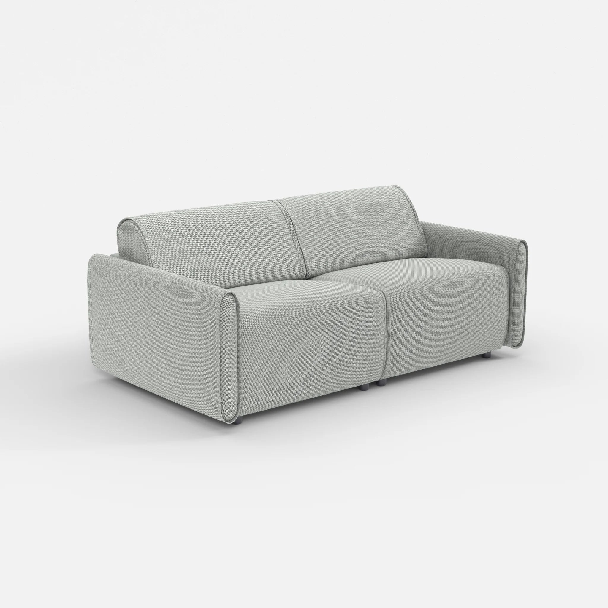 2 Sitzer Sofa Belleform mit schmaler Armlehne 2 credopepper in Dunkelgrau von der Seite